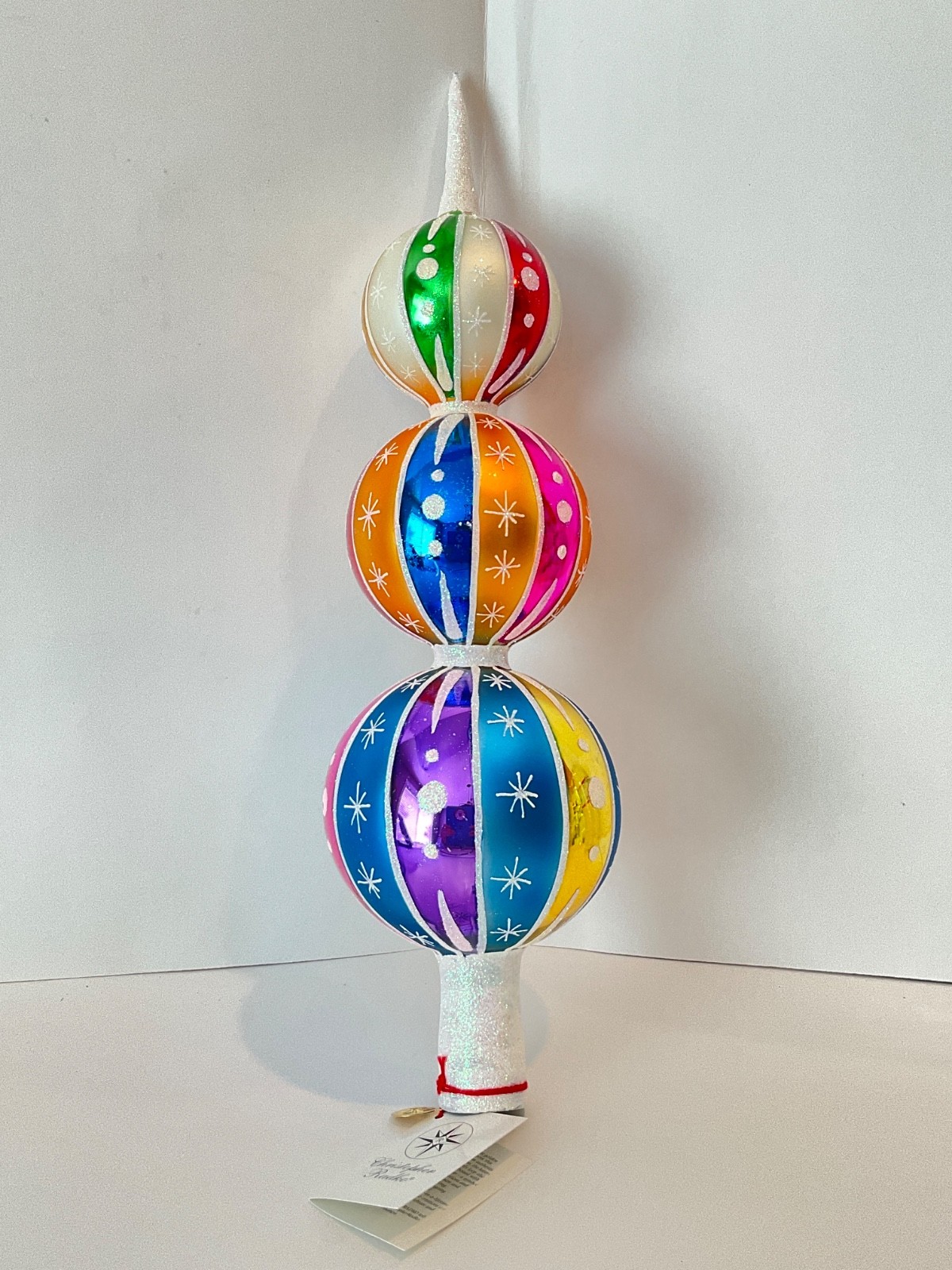 Christopher Radko 2001 Rare HTF Fantasia BRIGHTON STRIPES Tree Topper Christopher Radko 2001 Rare HTF Fantasia BRIGHTON STRIPES Tree Topper