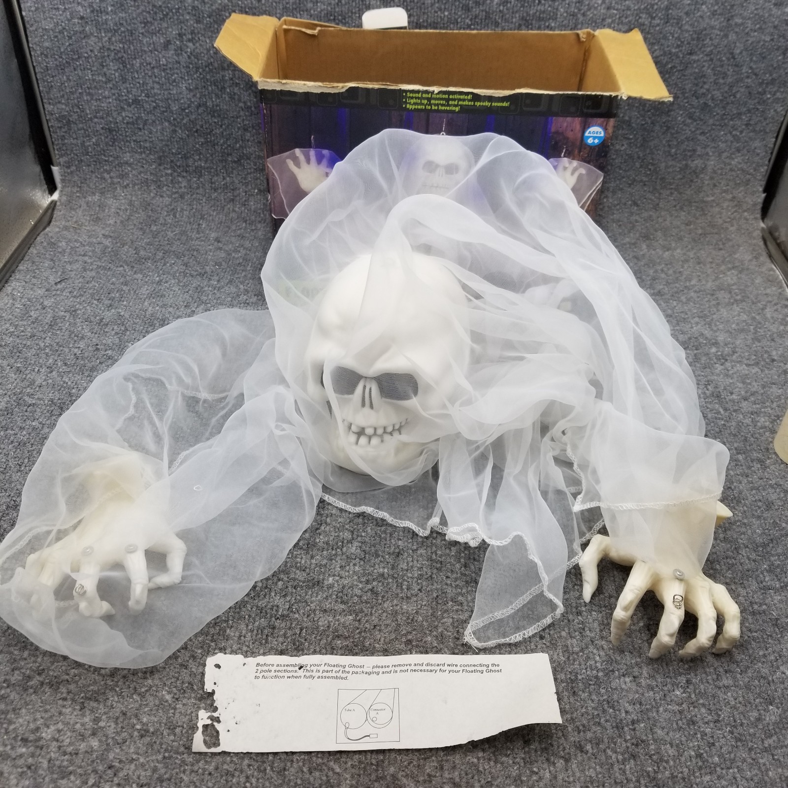 Vintage 2005 Gemmy Floating Ghost Animated Halloween Prop New Open Box Vintage 2005 Gemmy Floating Ghost Animated Halloween Prop New Open Box