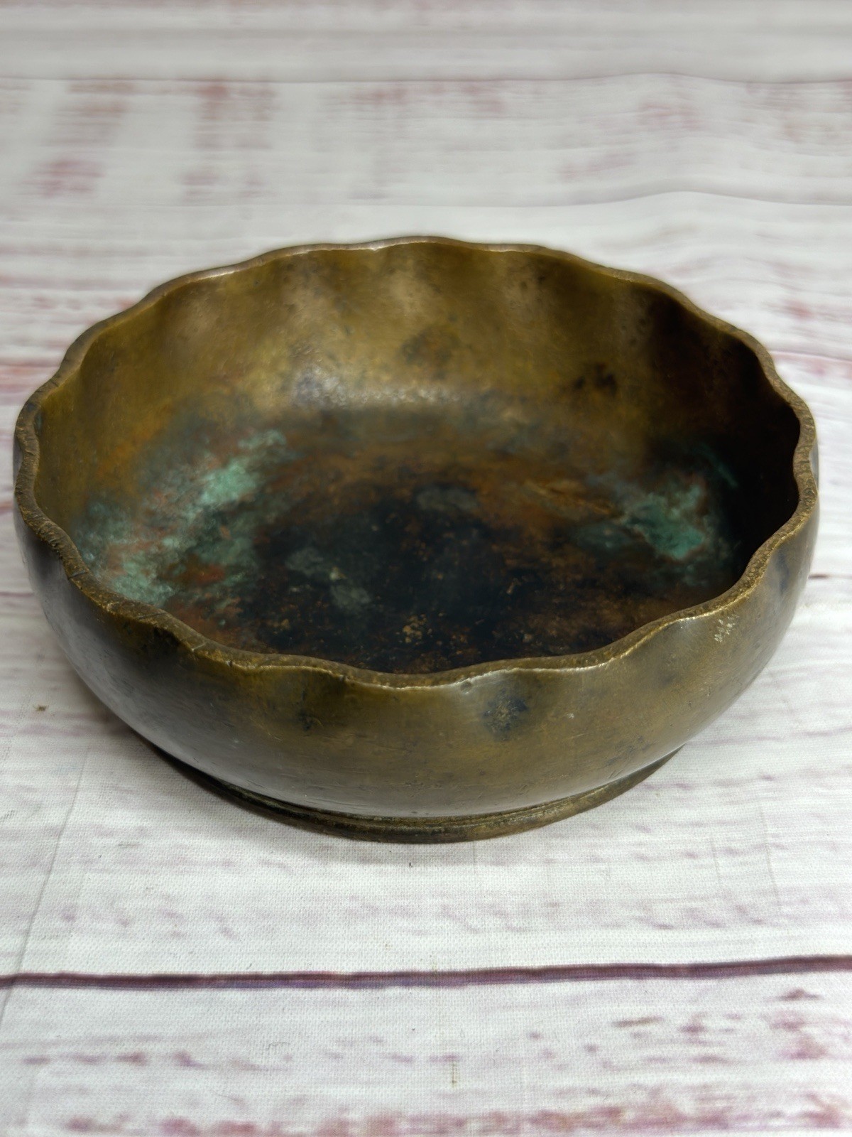 Antique Early 20c Tiffany Studios NY #1713 Dark Aged Bronze Nut Bowl USA