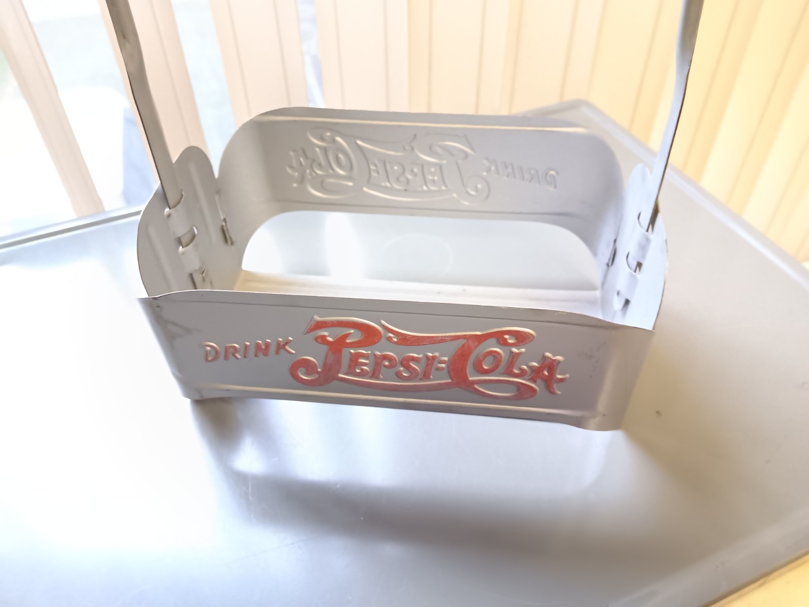 VTG PEPSI ORIGINAL 1920's PEPSI  COLA  BOTTLE CARRIER--RARE DOUBLE DOT W/DRINK