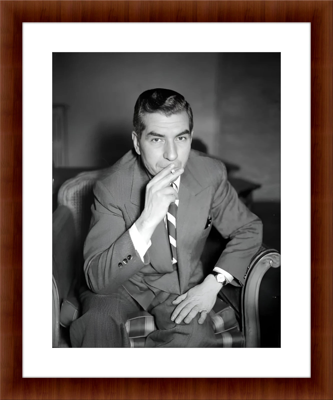Lucky Luciano 8.5 x 11 Black & White Unframed Collectable Photograph