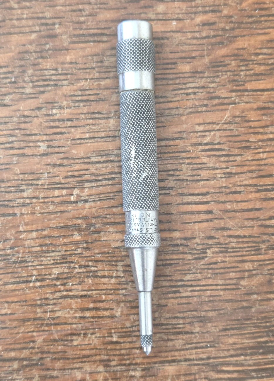 Vintage L. S. Starrett No. 18AA Automatic Center Punch Pat Feb. 12, 1907 USA Vintage L. S. Starrett No. 18AA Automatic Center Punch Pat Feb. 12, 1907 USA