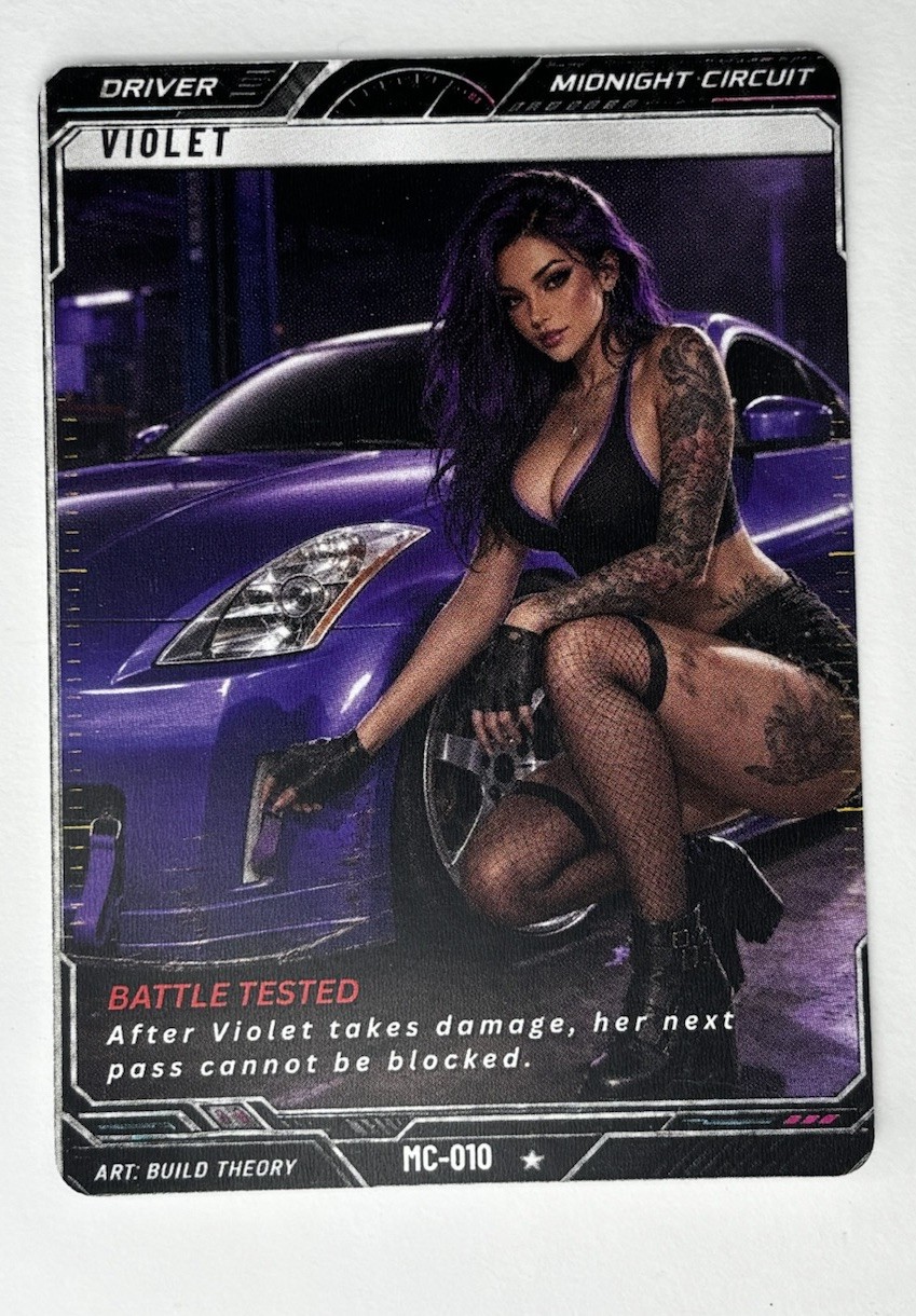 Violet & Nissan 350Z Z33 JDM Anime Card – Midnight Circuit Full Art