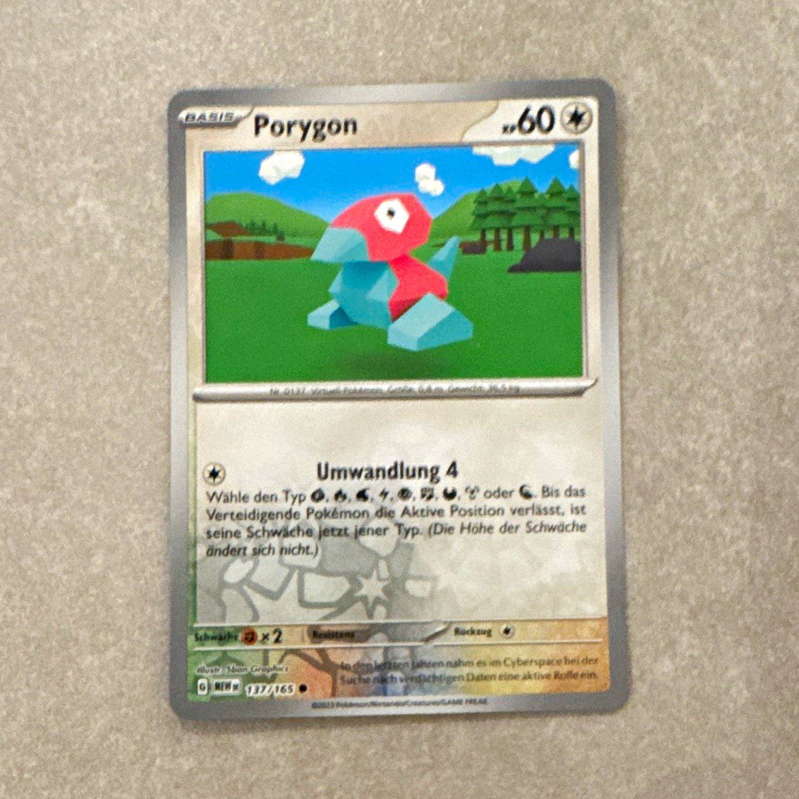 Pokemon TCG Porygon Reverse Holo 137/165 Edition 151 German CP 60