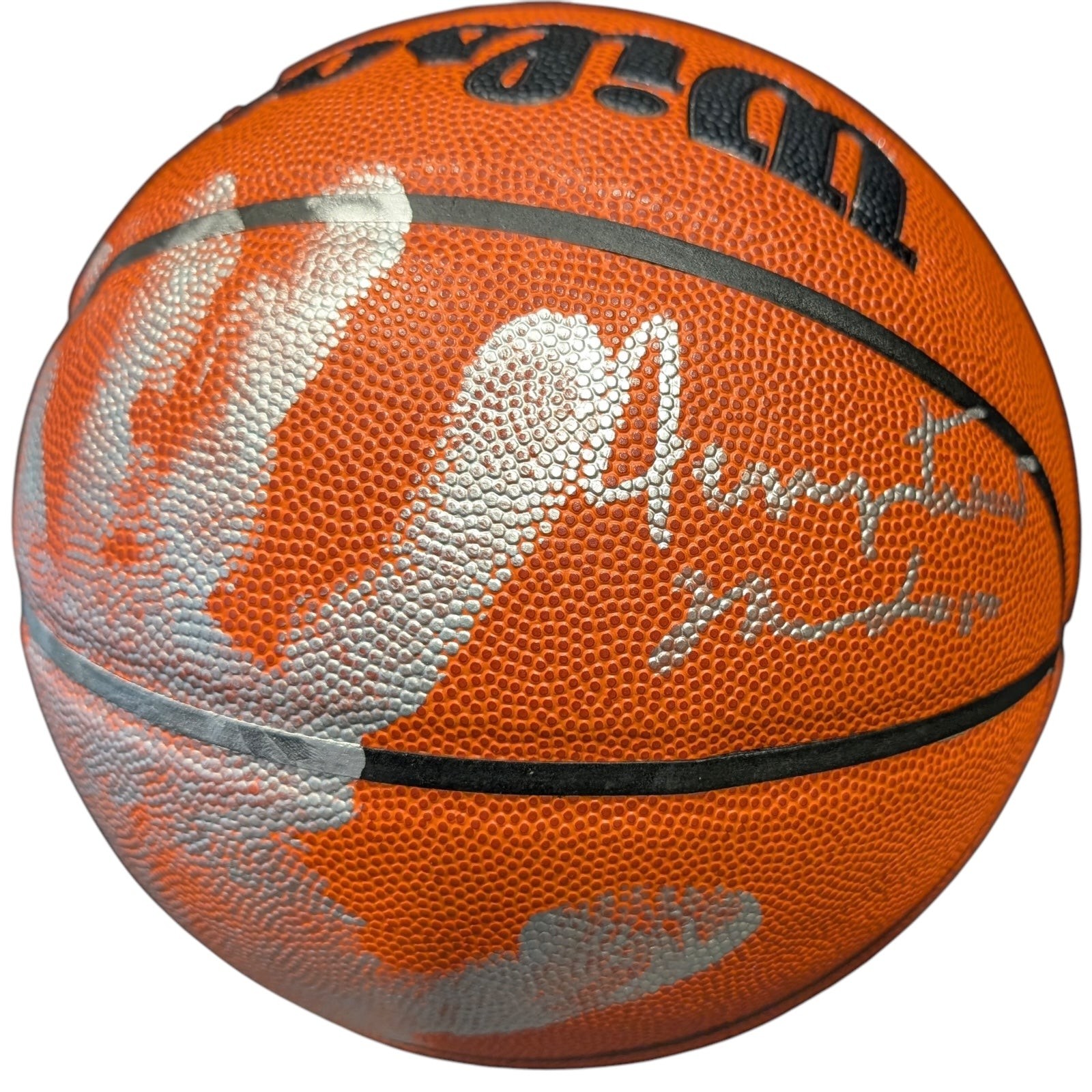 Jerry West Autographed NBA Basketball with Hand Print and Jerry West Autographed NBA Basketball with Hand Print and