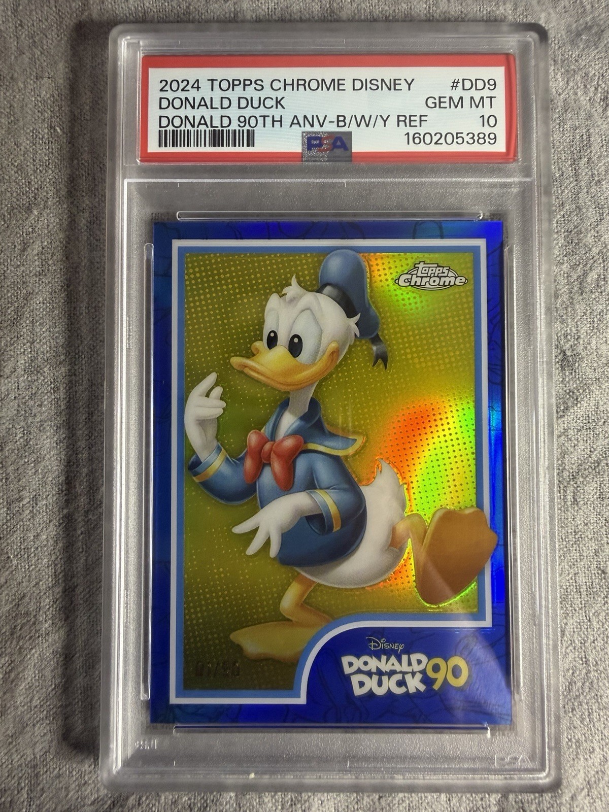 PSA 10 - 2024 Chrome Disney Donald Duck 90th 1/90 = 1/1 DD-9 1ST ON PRINT PSA 10 - 2024 Chrome Disney Donald Duck 90th 1/90 = 1/1 DD-9 1ST ON PRINT