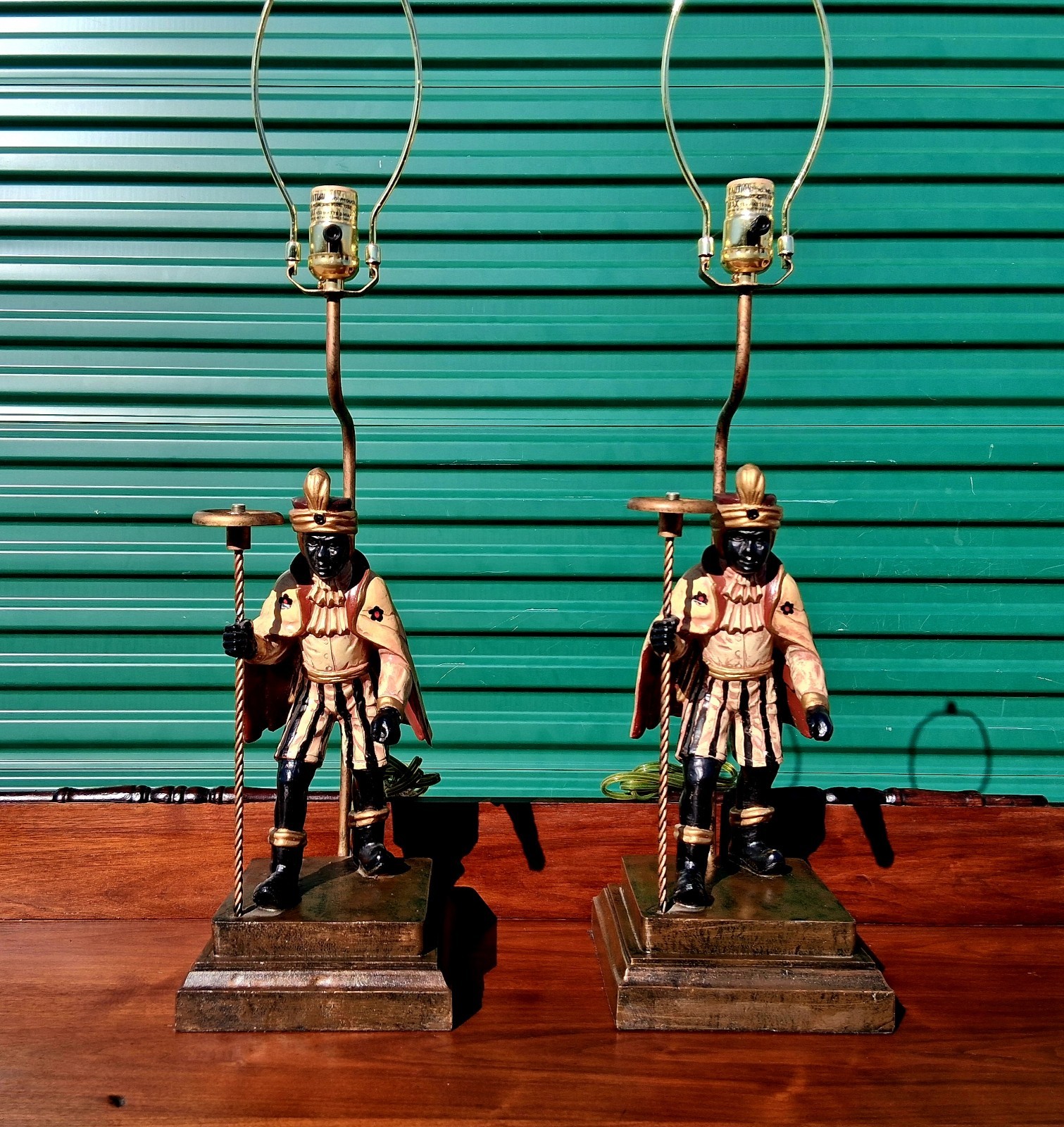 Vintage Decorative Italian Venetian Blackamoor Lamps - RARE