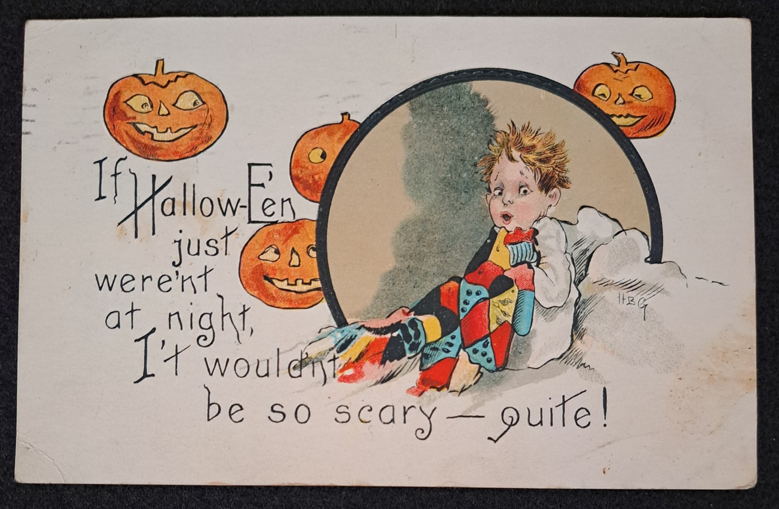 Antique 1911 Halloween Postcard H B Griggs Scared Child Jack o Lanterns Antique 1911 Halloween Postcard H B Griggs Scared Child Jack o Lanterns