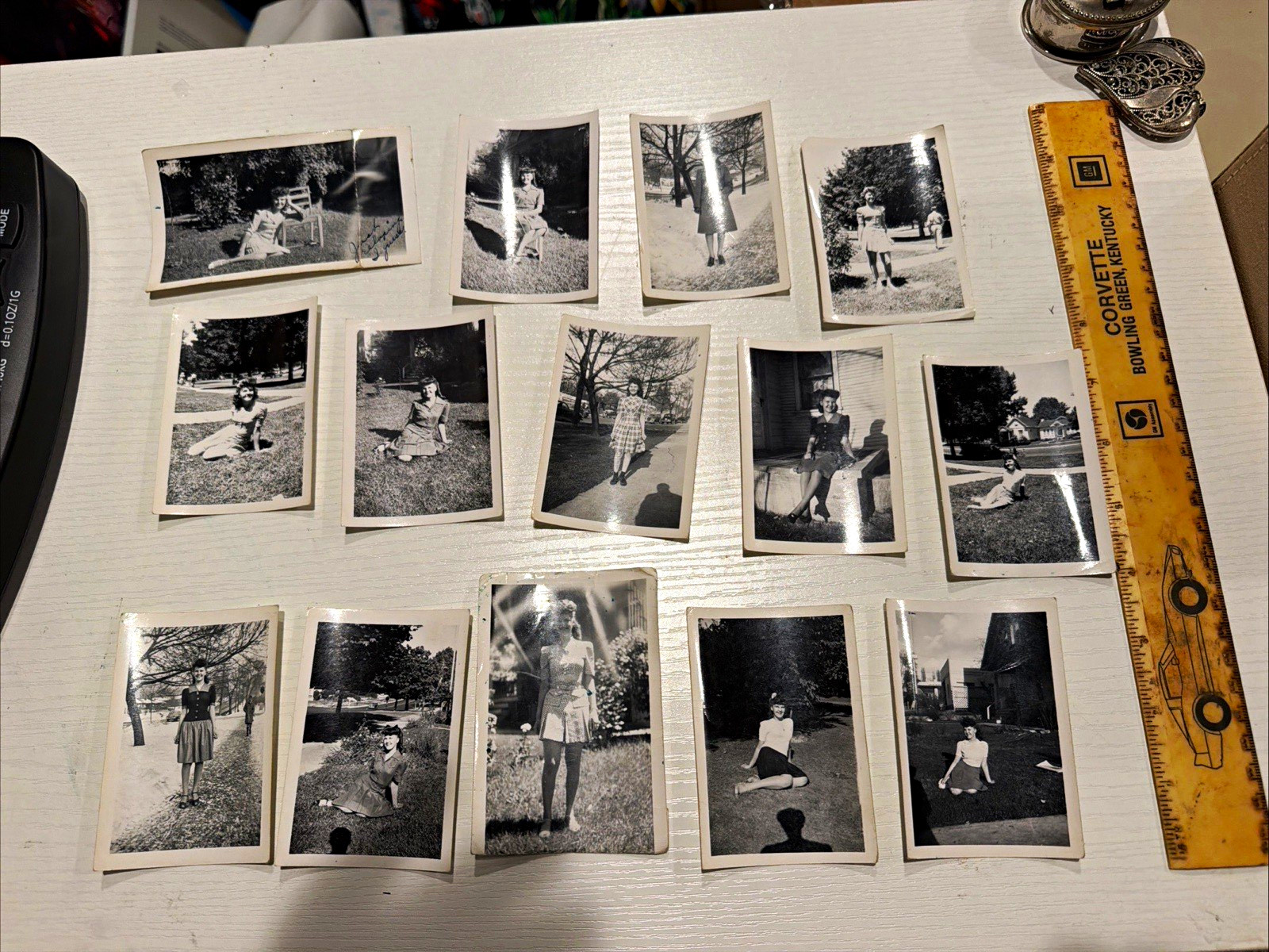 Vintage Original B&W WW2 Photo Lot (12) Inscribed Women/Girlfriends 1943-44
