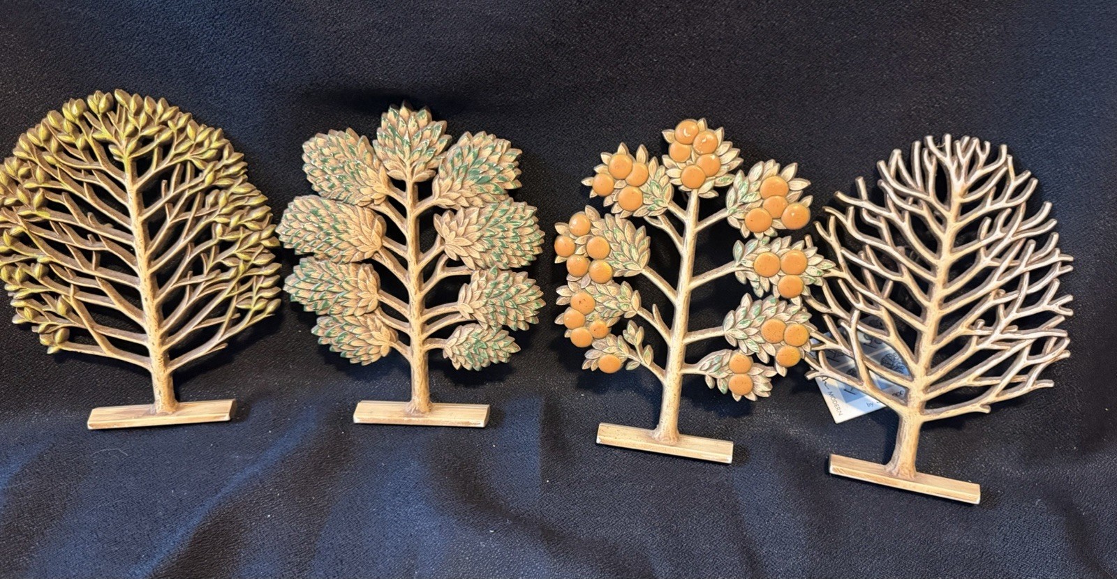 Syroco Vintage Wood Gold Floral Wall Hangings Four Seasons, 8 Syroco Vintage Wood Gold Floral Wall Hangings Four Seasons, 8