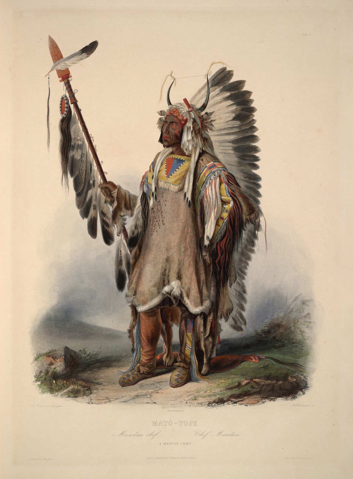 Mato-Tope Mandan Chief Vintage 1832 Catlin Portrait Photo Reprint Wall Art