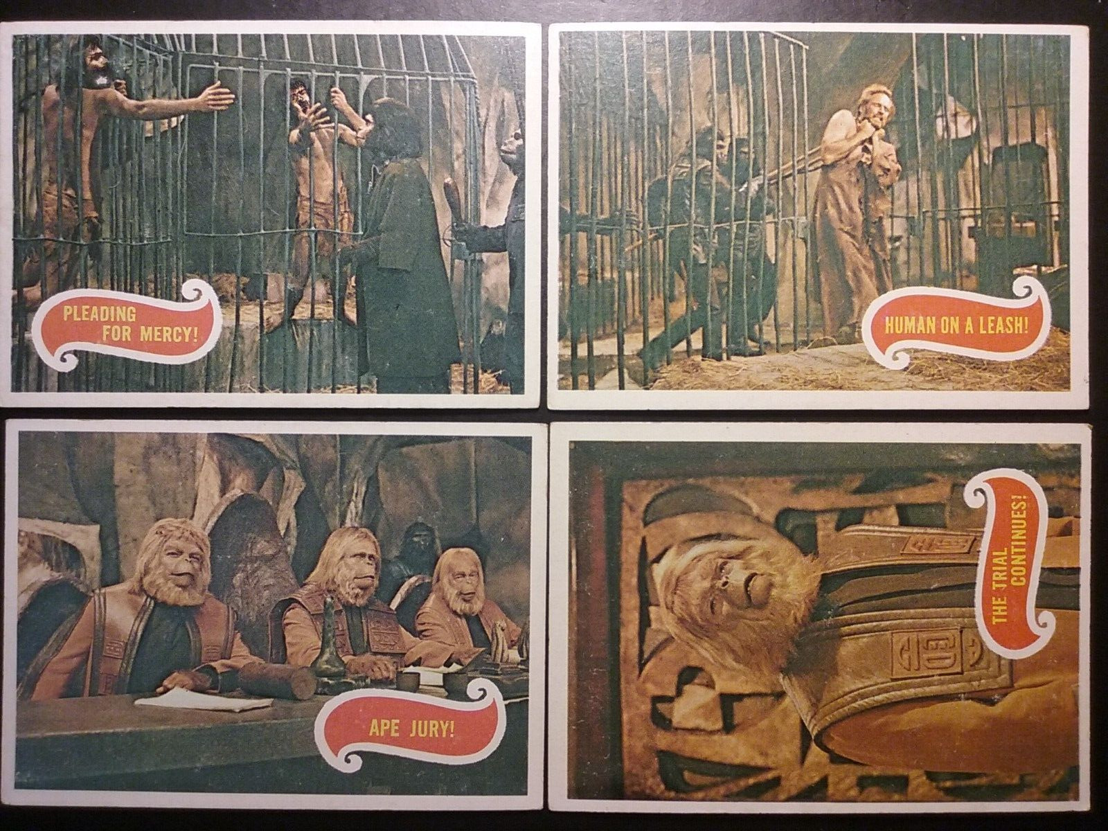 1969 TOPPS PLANET OF THE APES LOT OF 4 DIFFERENT EXCELLENT++