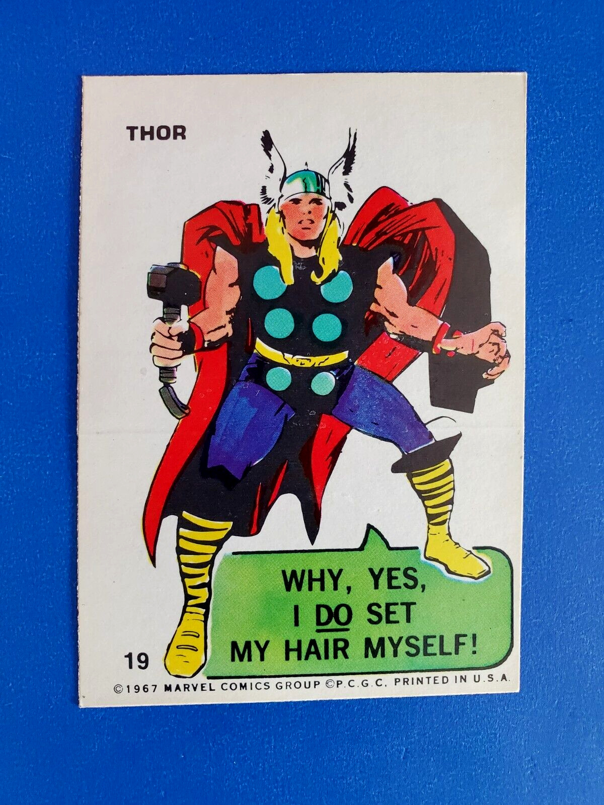 1967 Philadelphia Gum Marvel Super Heroes Stickers #19 Thor