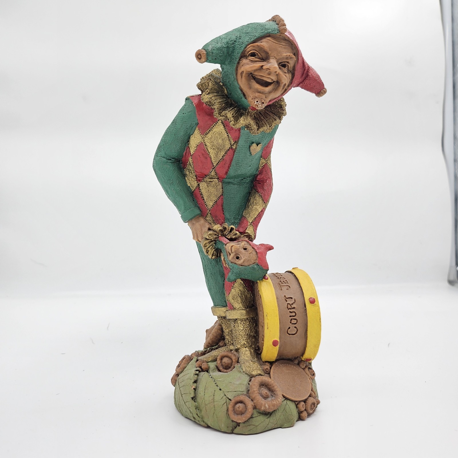 THOMAS CLARK SIGNED GNOME RARE COURT JESTER VINTAGE 1998 MADE IN NC USA CREATURE