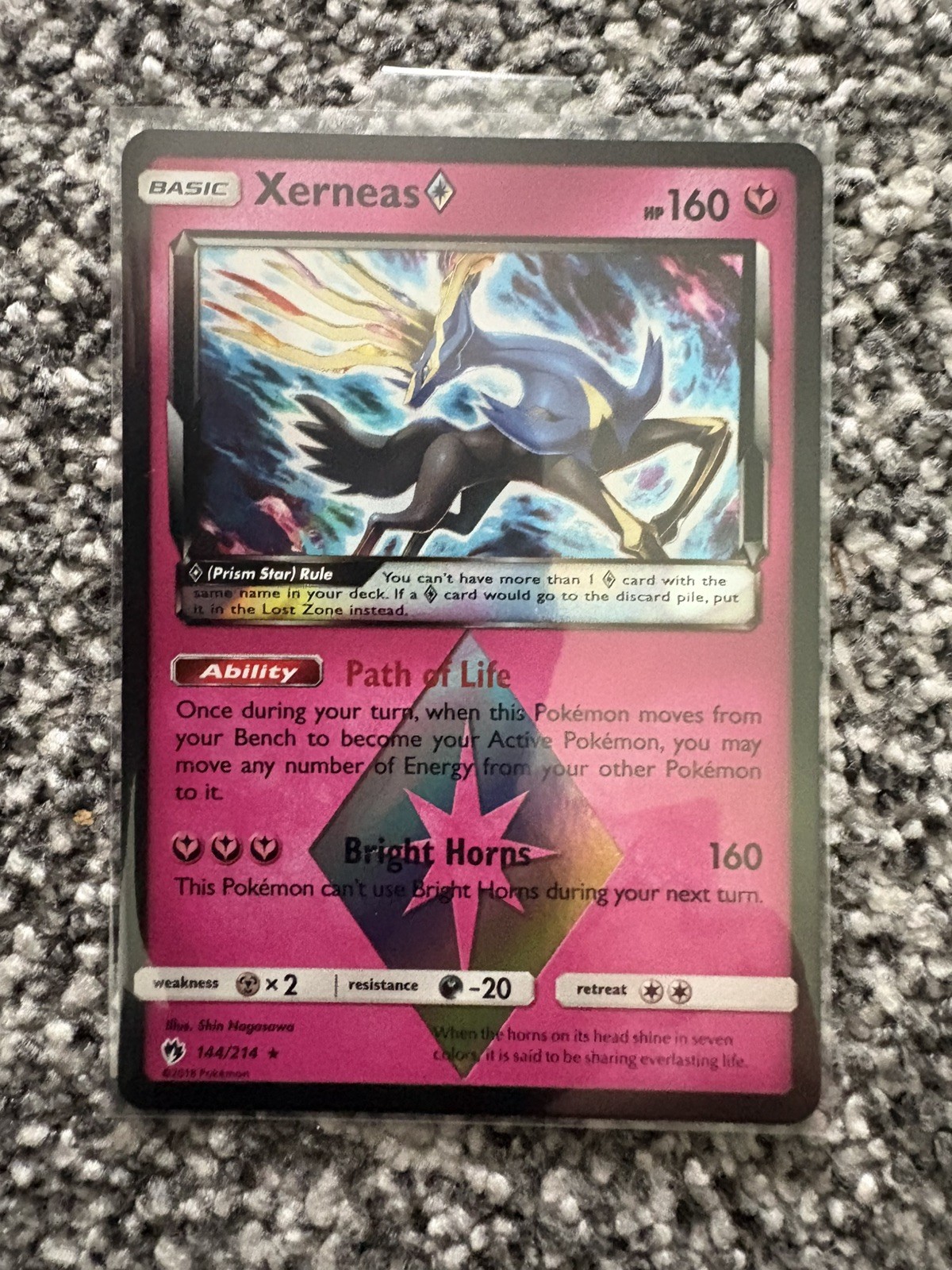 Pokemon TCG PRISM STAR Card Xerneas 144/214 Sun & Moon Lost Thunder TCG Pokemon TCG PRISM STAR Card Xerneas 144/214 Sun & Moon Lost Thunder TCG