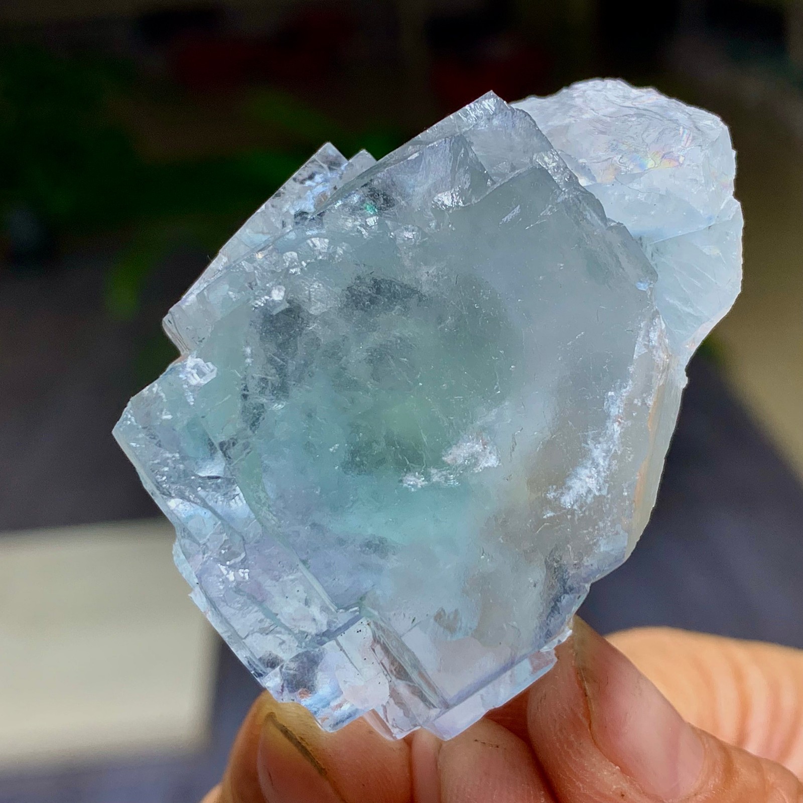 84G Natural Blue Green fluorite cubic Crystal Mineral /China 84G Natural Blue Green fluorite cubic Crystal Mineral /China