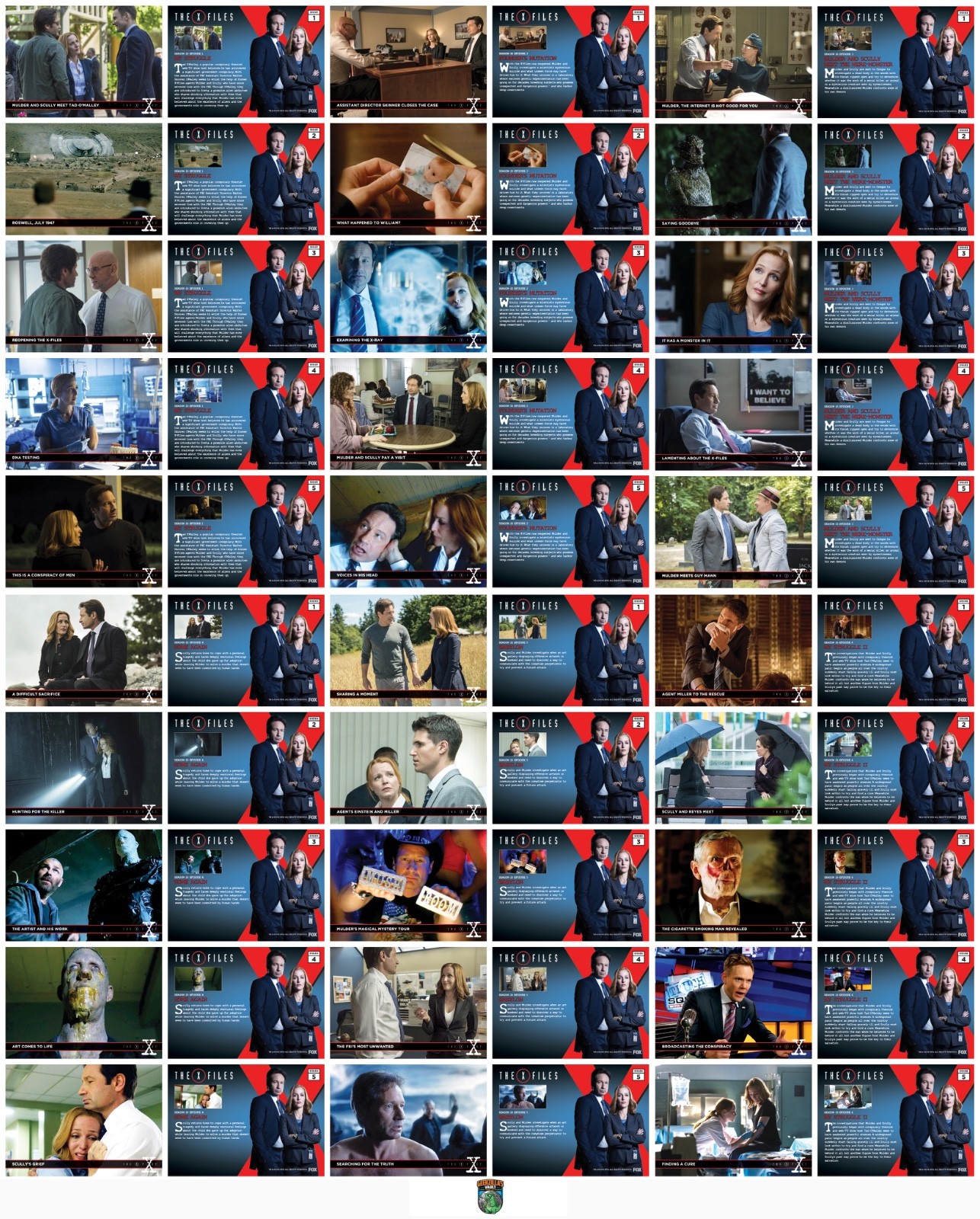 THE X-FILES Season 10 - Episodes 1-6 - 30 Card Complete Promo Set