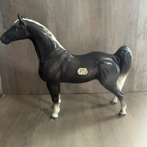 Vintage Lefton Saddle Horse Figurine Black & White Ceramic 8 Vintage Lefton Saddle Horse Figurine Black & White Ceramic 8