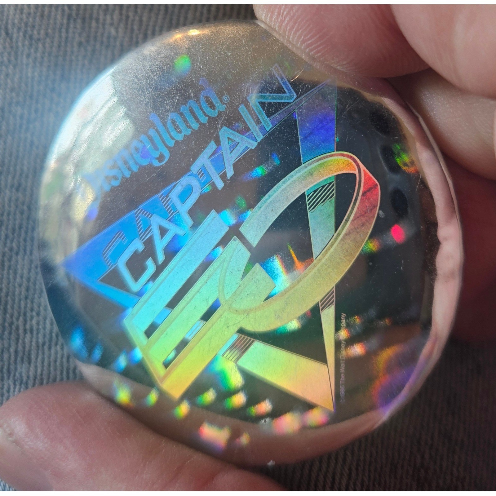 Vintage 1986 Disneyland Captain EO Hologram Pin Michael Jackson Disney Button Vintage 1986 Disneyland Captain EO Hologram Pin Michael Jackson Disney Button