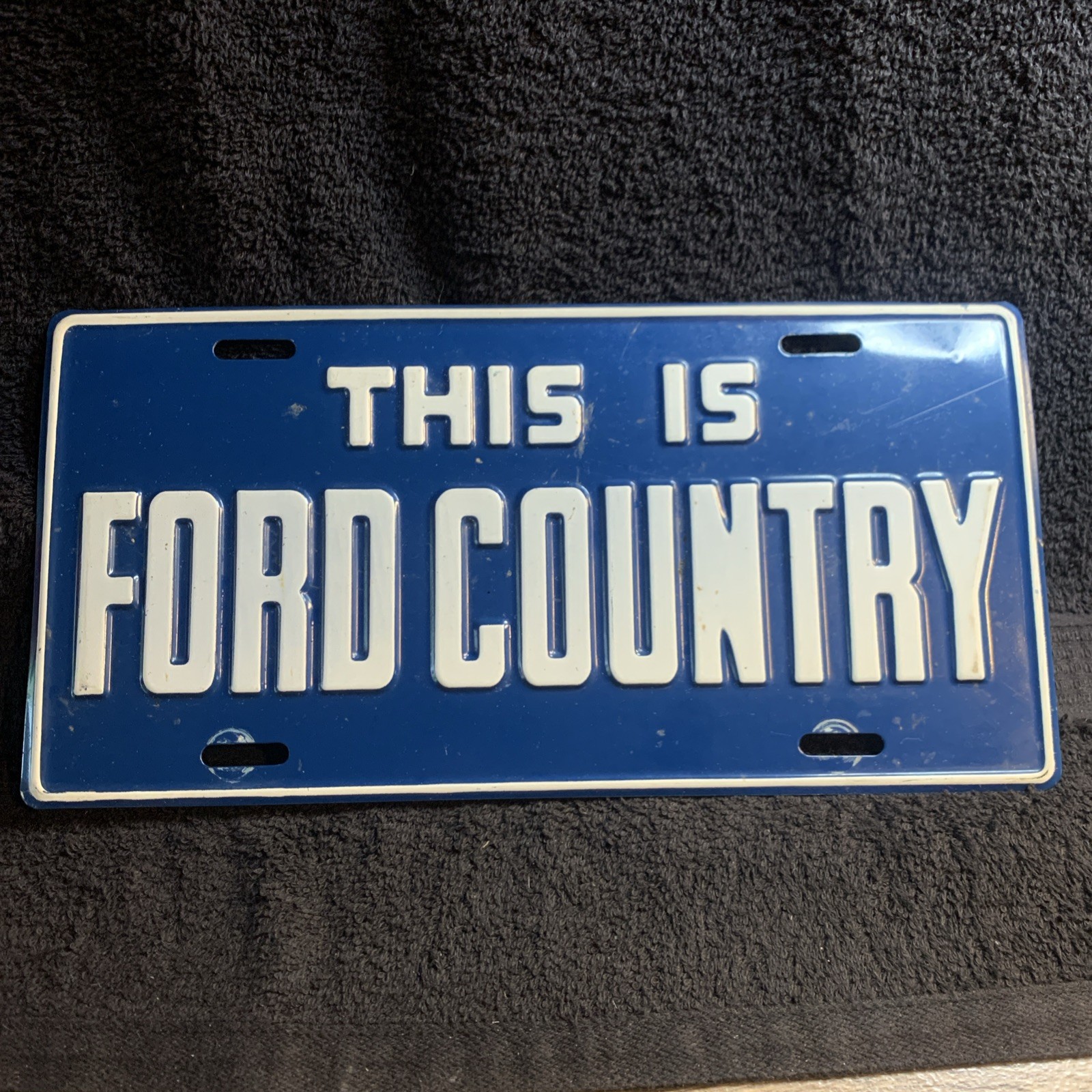 Original Vintage This Is Ford Country Booster License Plate Tag Heavy weight 
