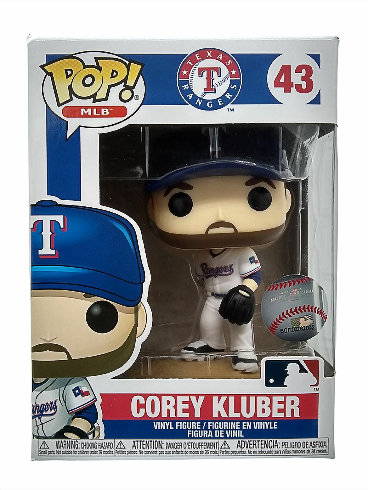 Funko Pop MLB Corey Kluber 43 Texas Rangers Collectible Vinyl Figure New 46824