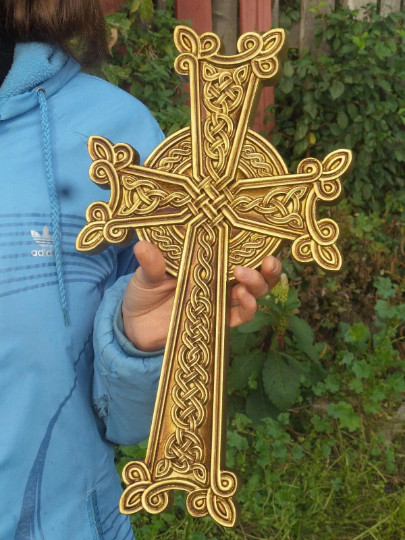 Carved Wooden Cross. Gift for her. Gift for mom, Christmas gift. 12\ Carved Wooden Cross. Gift for her. Gift for mom, Christmas gift. 12\
