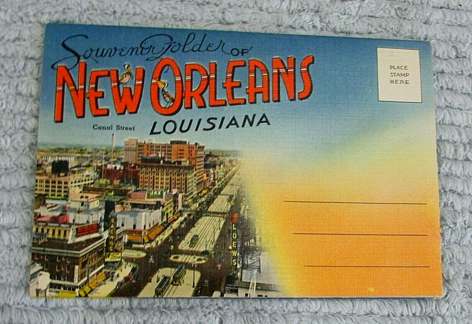 Old 1920\'s New Orleans LA Louisiana Antique Souvenir Accordion Fold Out Postcard Old 1920\'s New Orleans LA Louisiana Antique Souvenir Accordion Fold Out Postcard