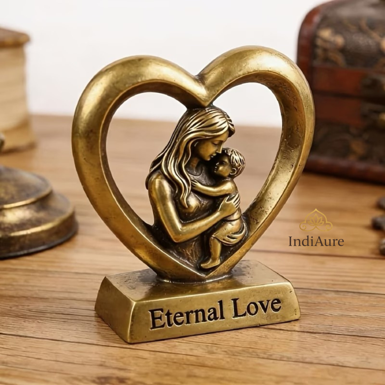 Vintage Brass Mother & Child Heart Statue – Mom Love Ornament, Mother’s Day Gift Vintage Brass Mother & Child Heart Statue – Mom Love Ornament, Mother’s Day Gift