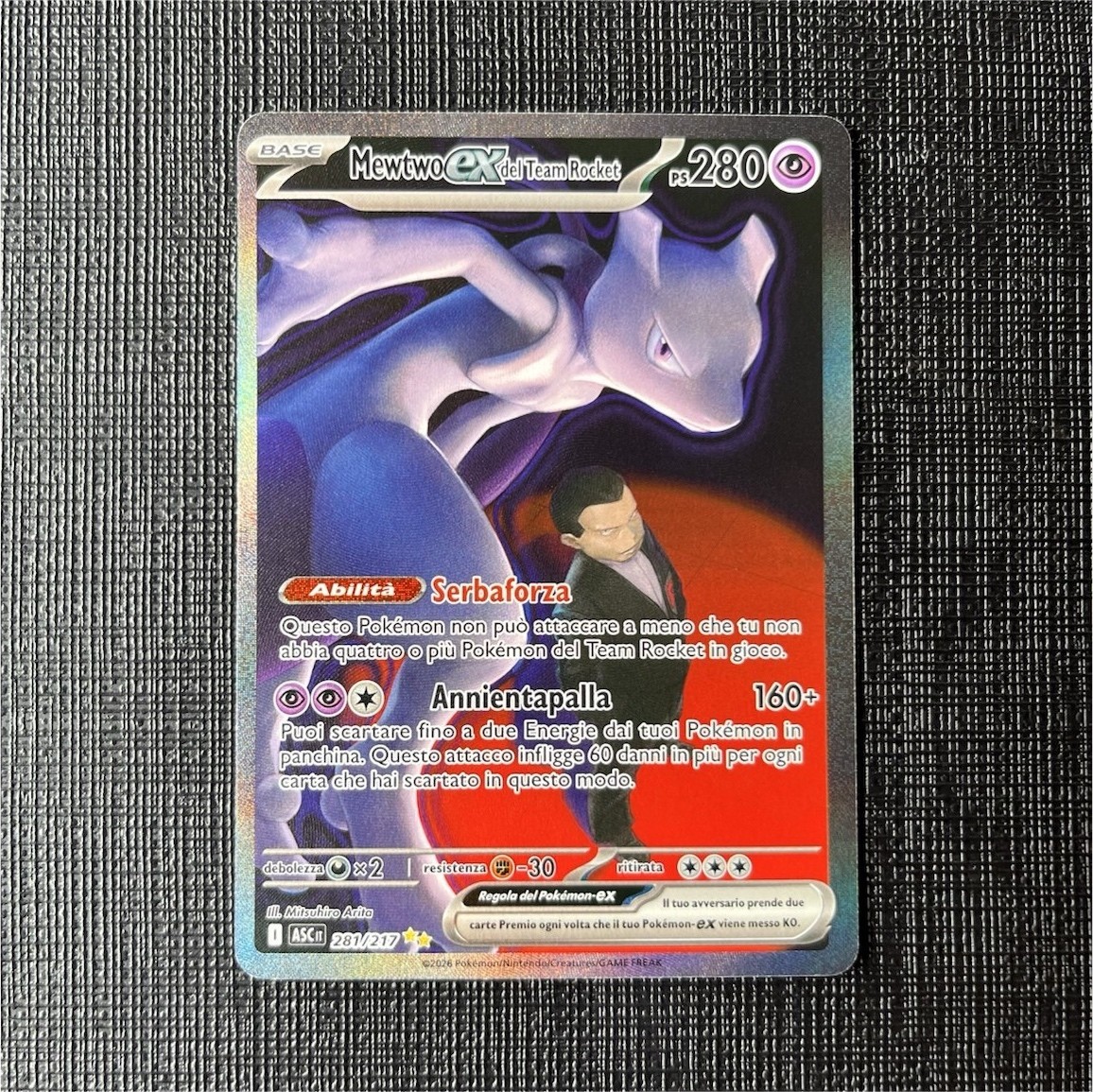 Pokemon Mewtwo ex Team Rocket ASCi 281/217 Ita Alternative art Pokemon Mewtwo ex Team Rocket ASCi 281/217 Ita Alternative art