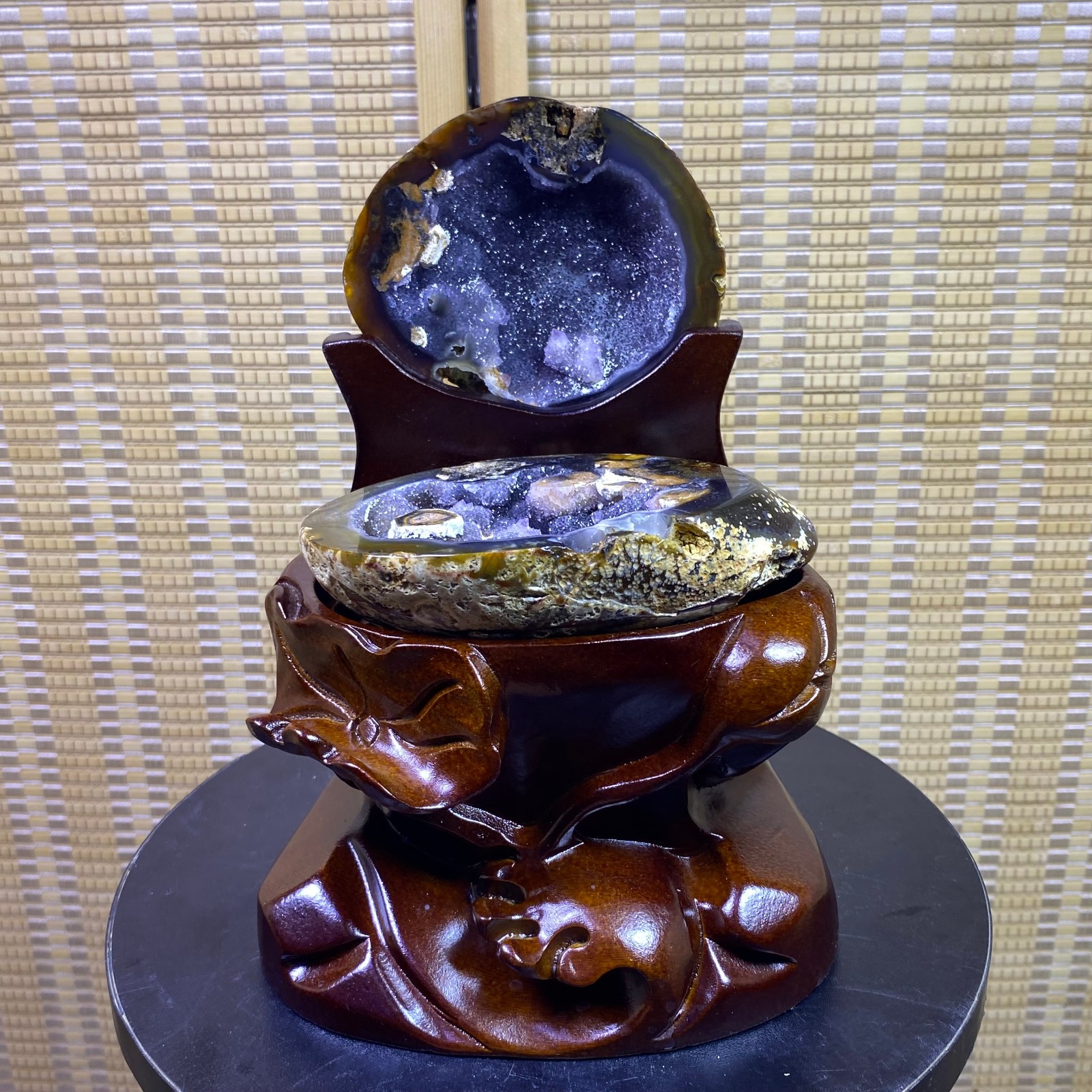 3.52LB Natural agate geode quartz cluster specimen cornucopia energ