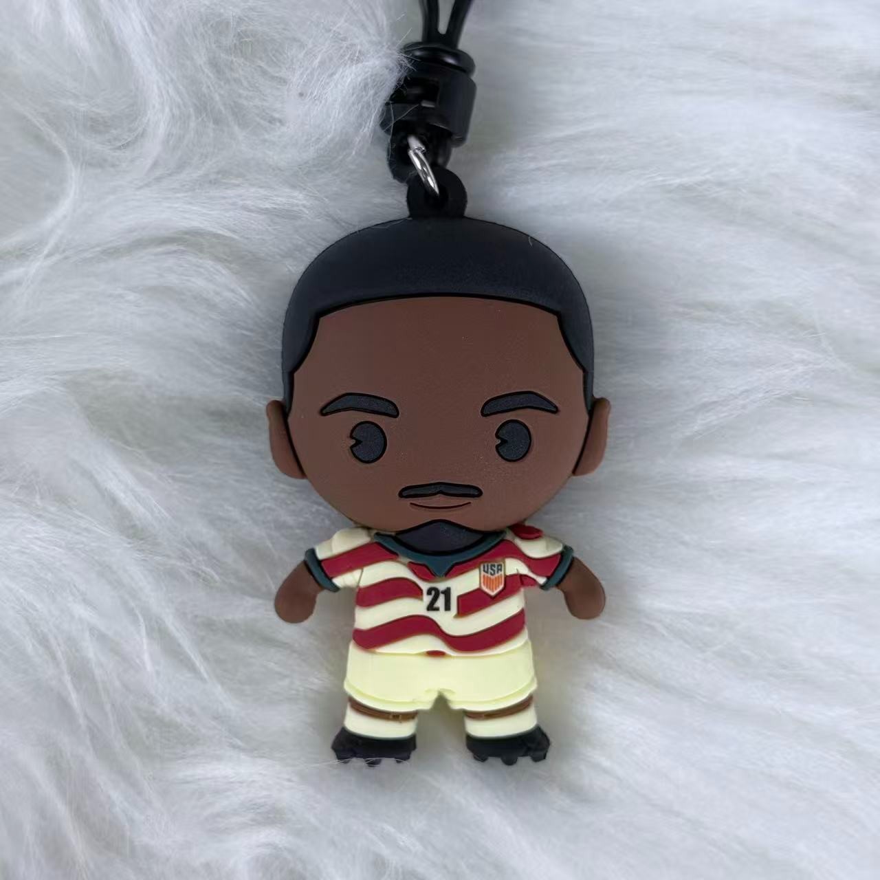 2026 Tim Weah #21 USMNT Soccer Team 3D Vinyl Bag Clip Collectible Keychain