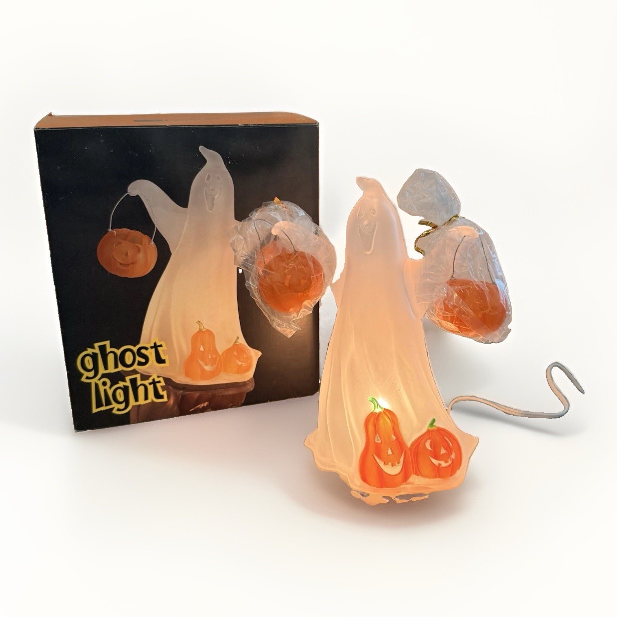 VTG JC Penney Halloween Ghost Light With Pumpkins Home Decor Acrylic Lamp NEW VTG JC Penney Halloween Ghost Light With Pumpkins Home Decor Acrylic Lamp NEW