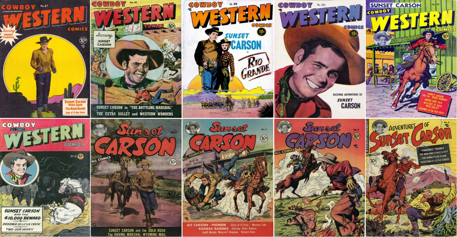 1950 - 1952 Sunset Carson Comic Book Package - 11 eBooks on CD
