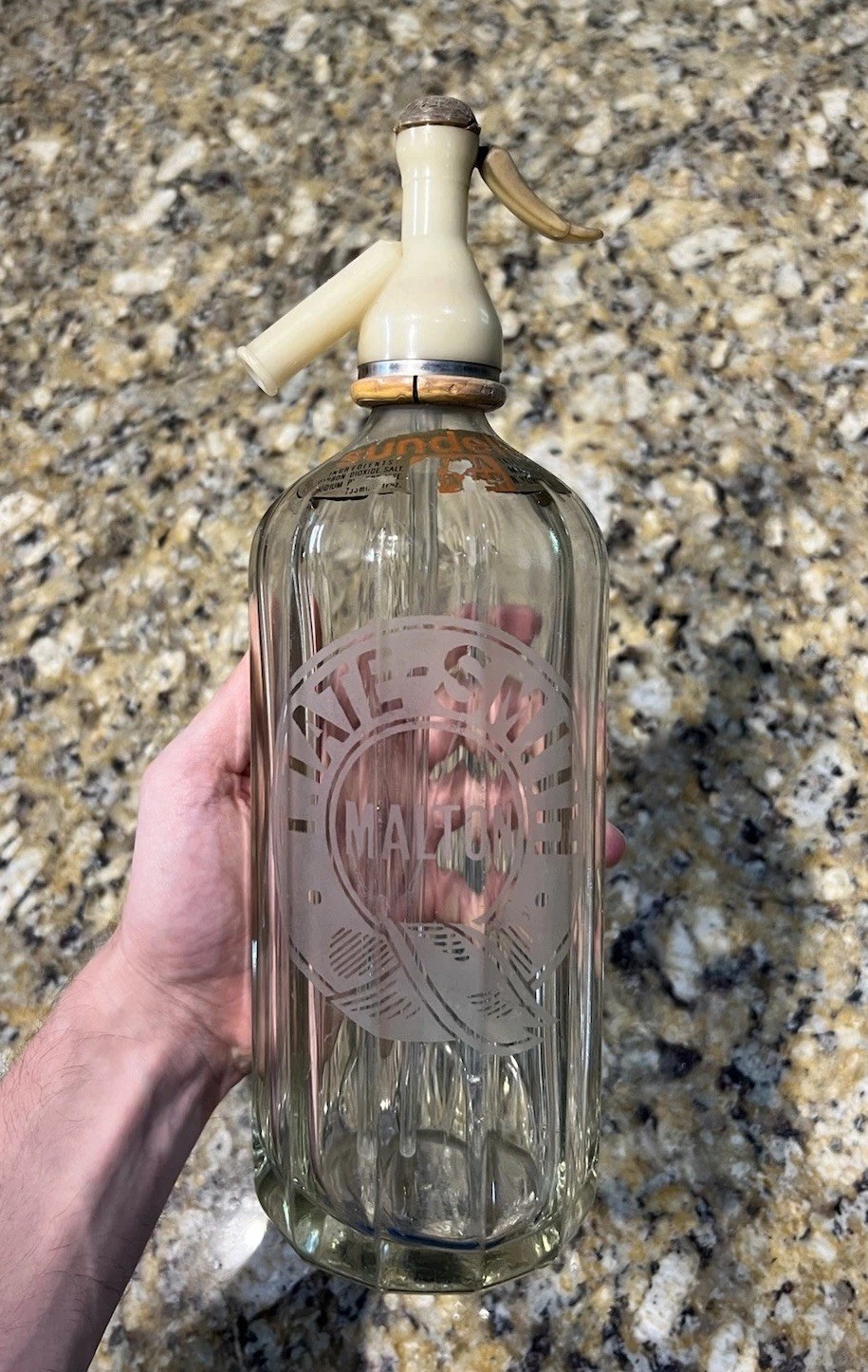 Vintage Seltzer Bottle T Tate Smith Soda Water Malton Yorkshire England Sundella Vintage Seltzer Bottle T Tate Smith Soda Water Malton Yorkshire England Sundella
