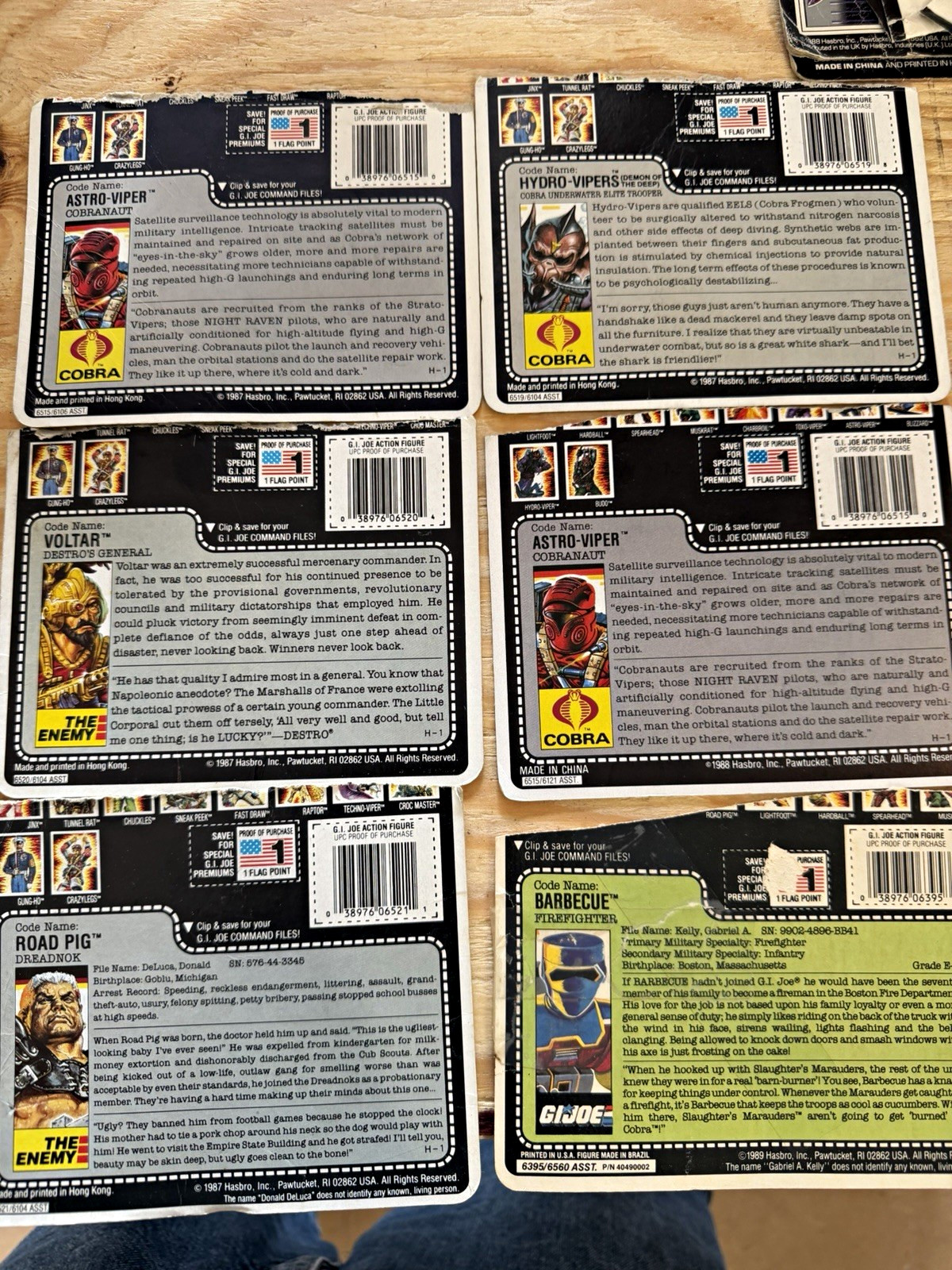 20 Vintage 1980s G.I. Joe Character File Cards Hasbro Collectible Lot 20 Vintage 1980s G.I. Joe Character File Cards Hasbro Collectible Lot