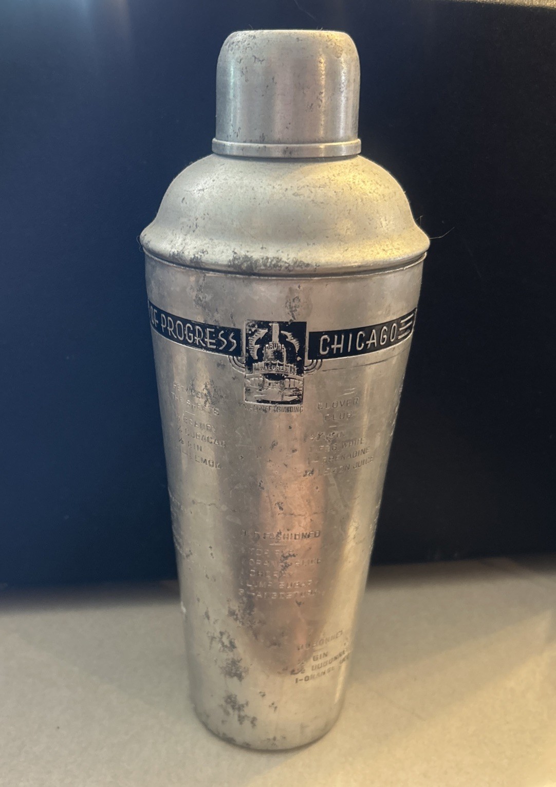 1934 Chicago World's Fair / Century of Progress Souvenir Cocktail Shaker 1934 Chicago World's Fair / Century of Progress Souvenir Cocktail Shaker