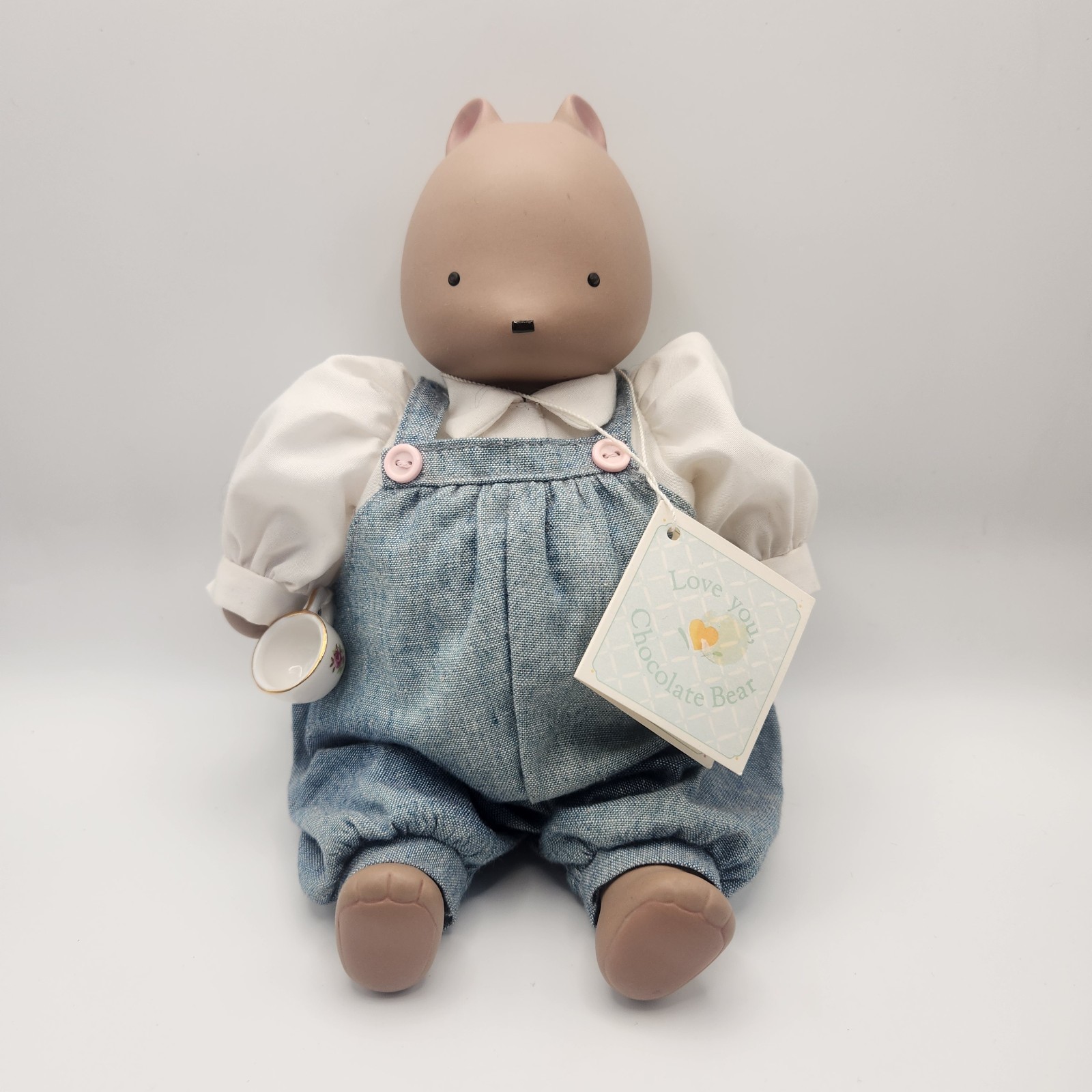 Vintage 1987 Michel & Company Love You, Chocolate Bear Hand Painted Ceramic Doll Vintage 1987 Michel & Company Love You, Chocolate Bear Hand Painted Ceramic Doll