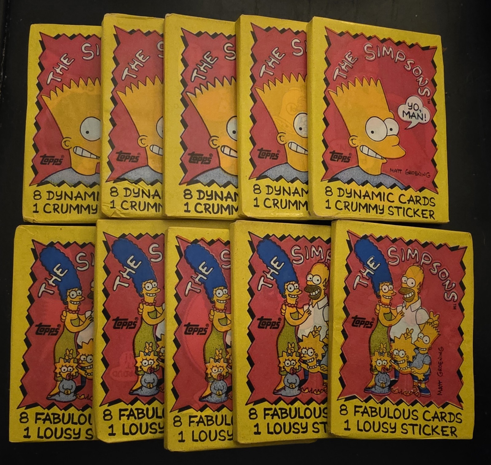 1990 Topps The Simpsons Original Factory Sealed Pack Lot Of 10 π₯ 1990 Topps The Simpsons Original Factory Sealed Pack Lot Of 10 π₯