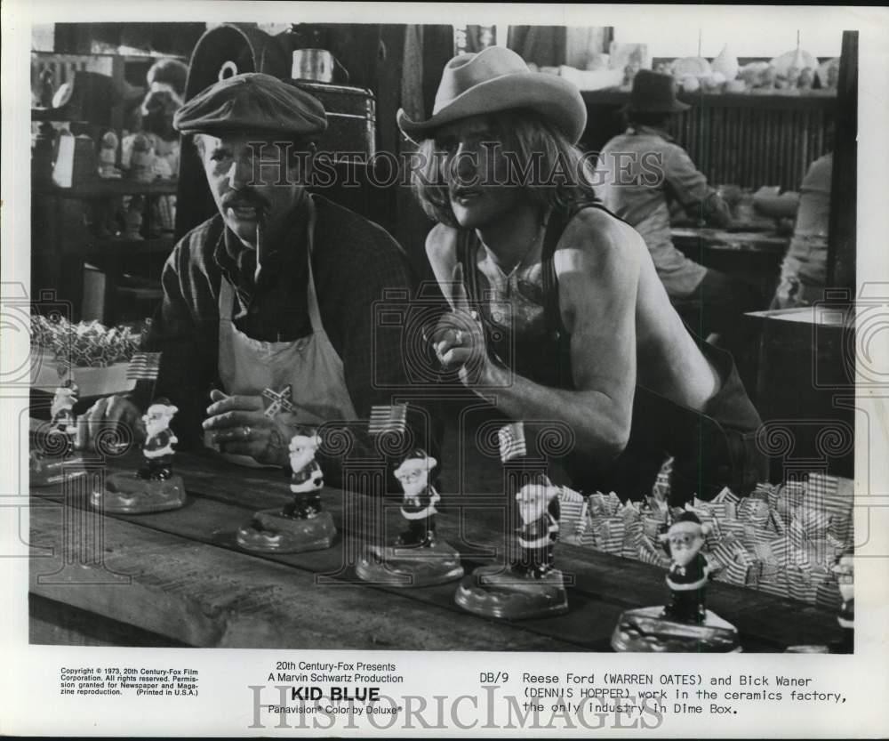 1973 Press Photo Warren Oates and Dennis Hopper star in 