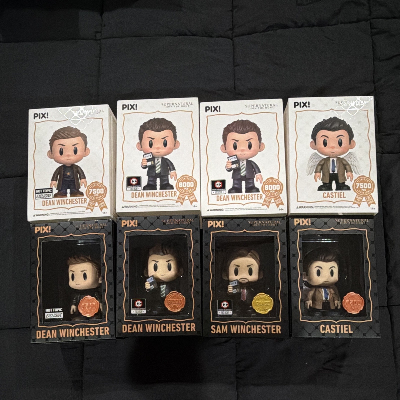 Thrilljoy PIX Supernatural Dean Sam Castiel Lot of (4) with Sam (Chase) Thrilljoy PIX Supernatural Dean Sam Castiel Lot of (4) with Sam (Chase)