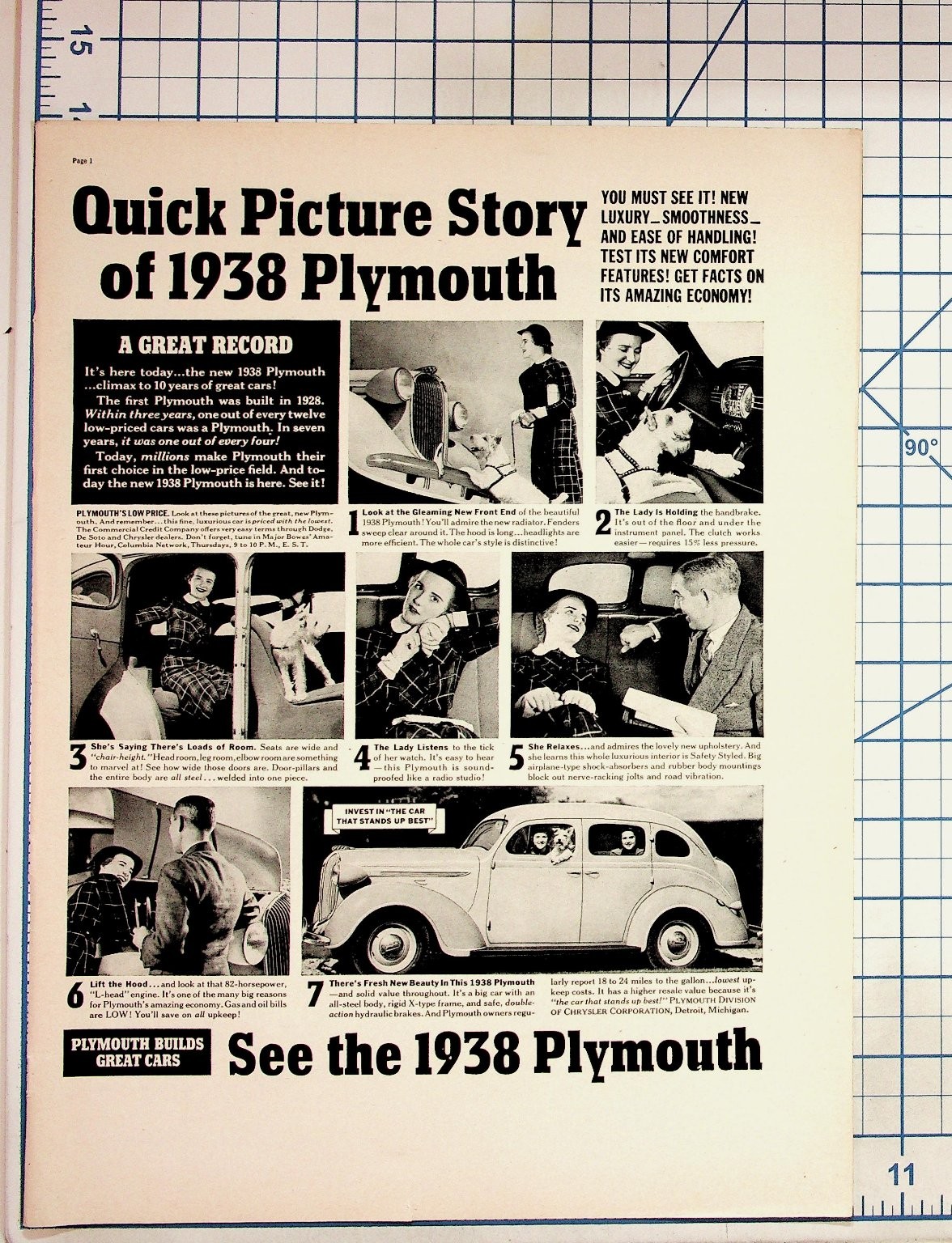 1938 Plymouth Car Original Magazine Ad Vintage Automobile History Ephemera 1938 Plymouth Car Original Magazine Ad Vintage Automobile History Ephemera