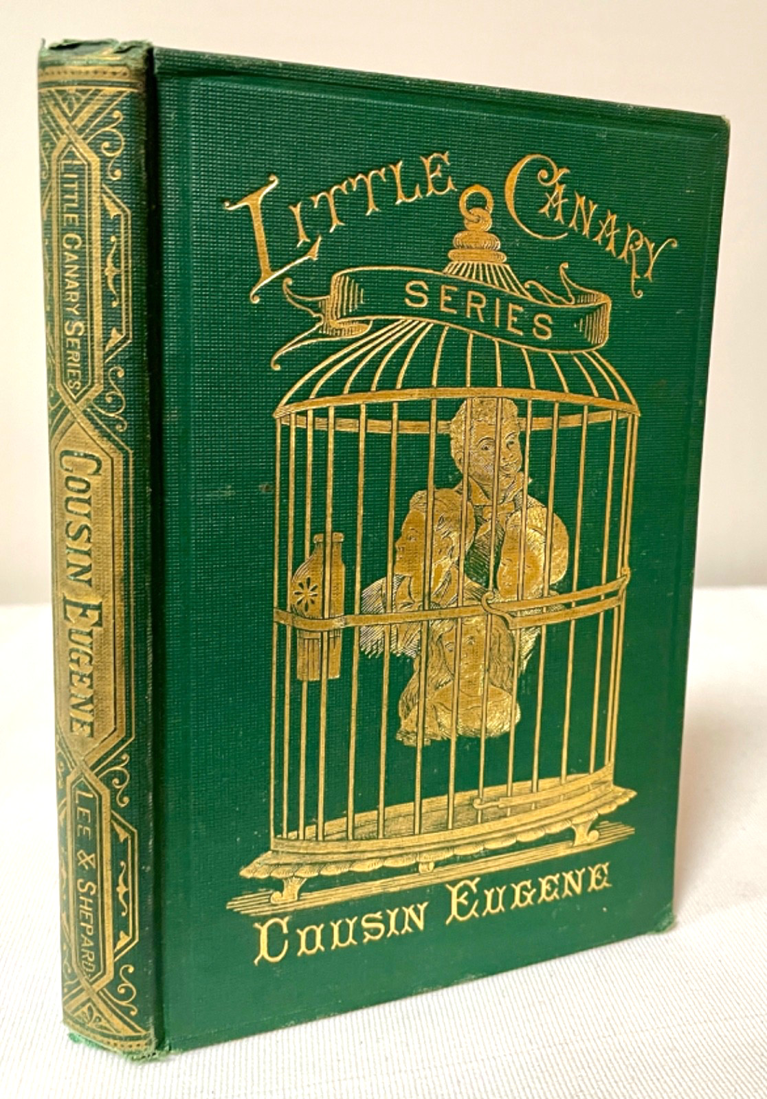 Antique Decorative Book 1873 First Ed. Little Canary Gilt Illustrated Children's