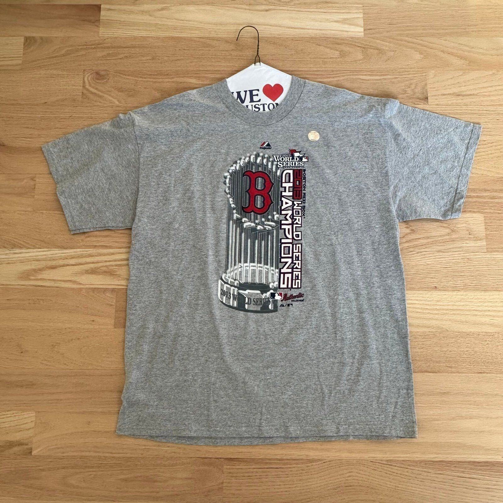 NEW Boston Red Sox 2013 World Series Champions T-Shirt, Gray - Size XL