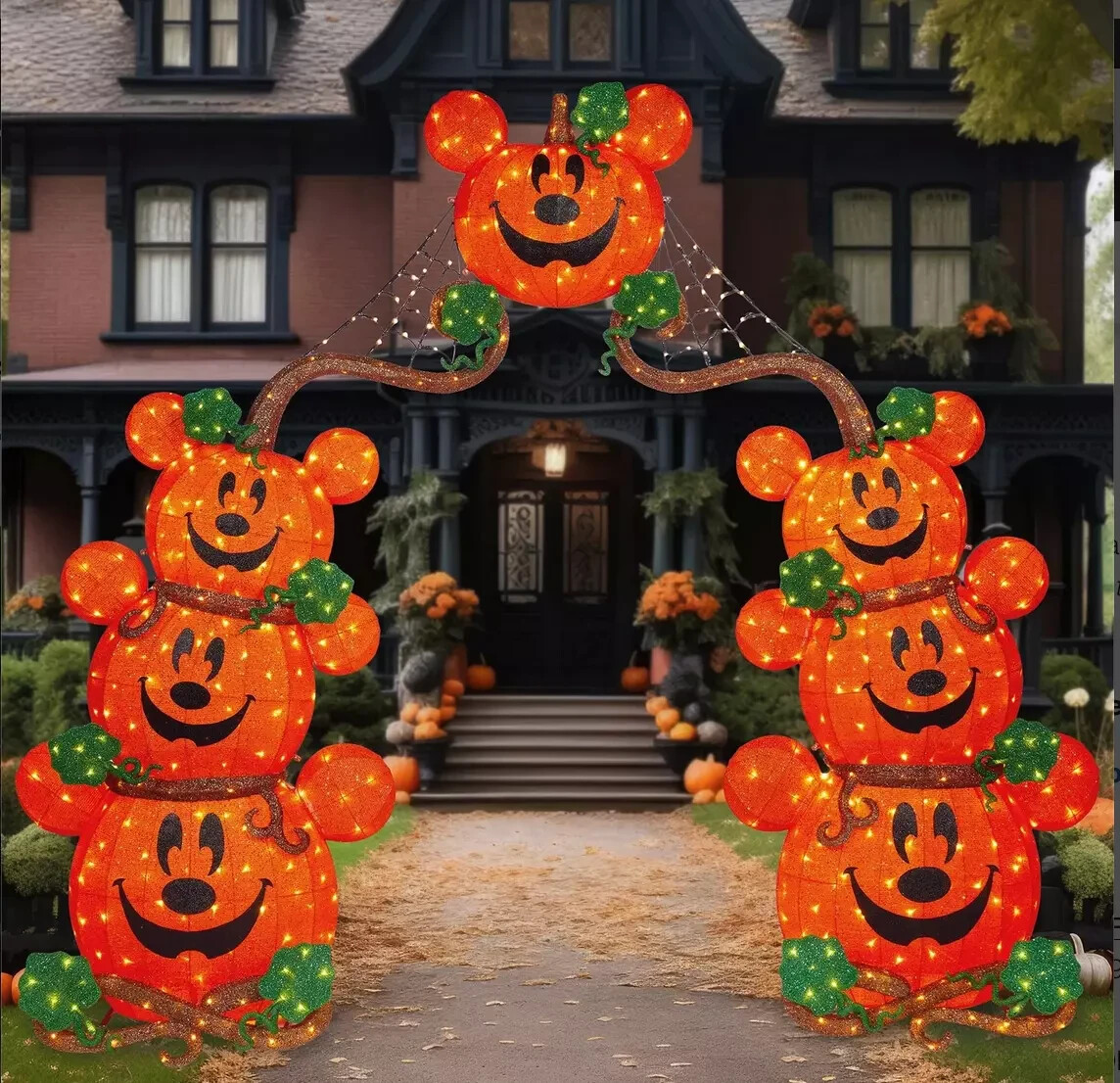 Disney Mickey Halloween Pumpkin Arch with LED Lights 9 Feet Rare Costco NWOB Disney Mickey Halloween Pumpkin Arch with LED Lights 9 Feet Rare Costco NWOB