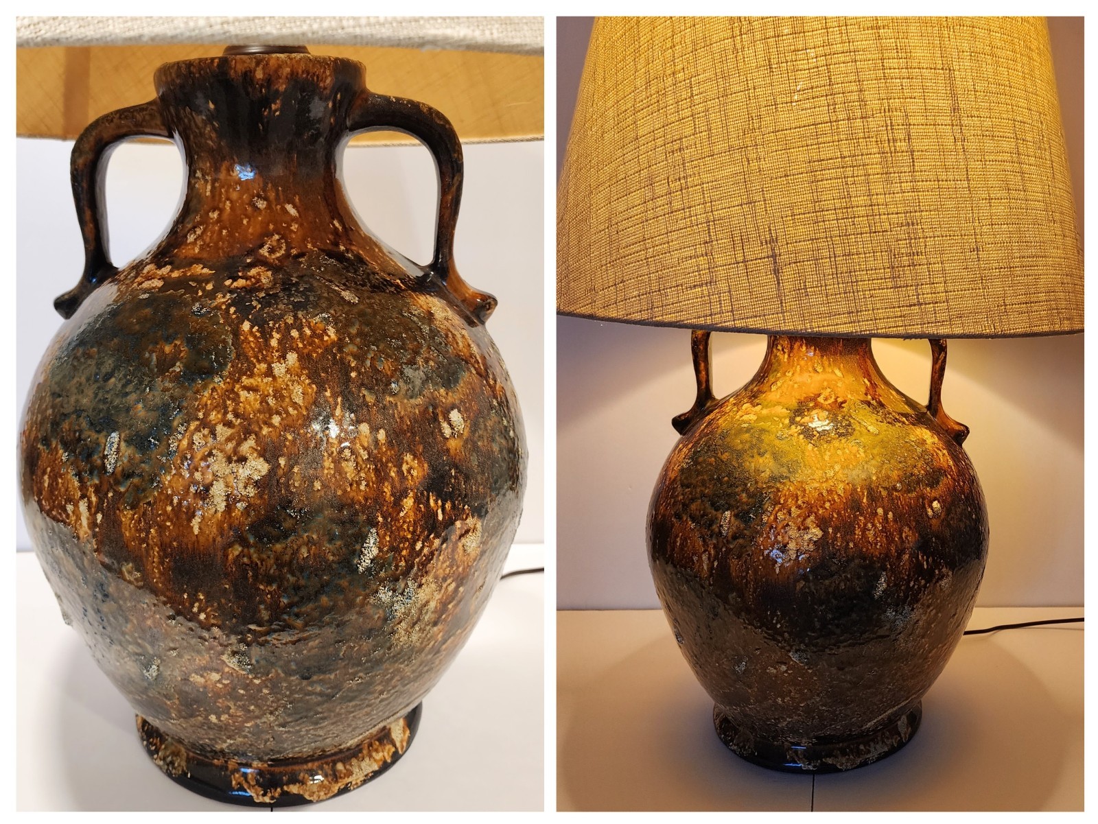 Vtg Mid-Century LIGHT HOUSE LOS ANGELES, CA Art Pottery Jug Table Lamp w/Shade Vtg Mid-Century LIGHT HOUSE LOS ANGELES, CA Art Pottery Jug Table Lamp w/Shade