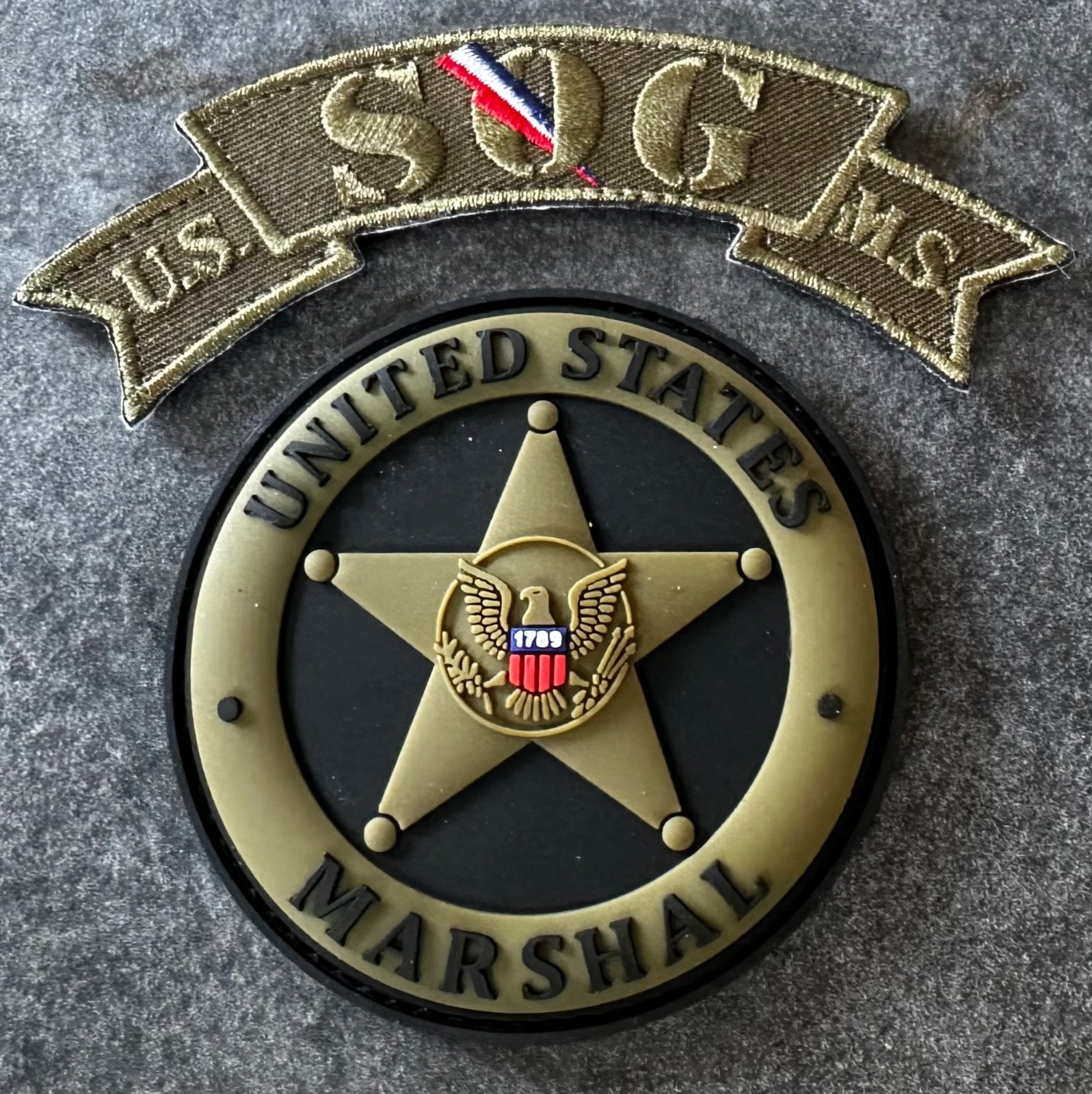 US Marshals Service - Special Edition SOG rocker “SET” TWILL + B patch-Very Rare US Marshals Service - Special Edition SOG rocker “SET” TWILL + B patch-Very Rare