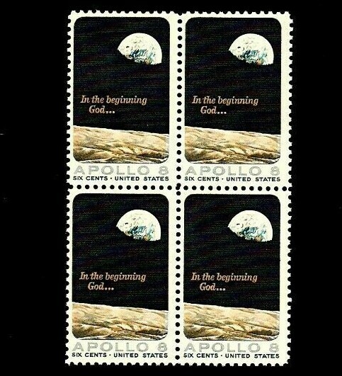 US 1969 APOLLO 8 Block of 4 Vintage Postage Stamps mint NH OG US 1969 APOLLO 8 Block of 4 Vintage Postage Stamps mint NH OG