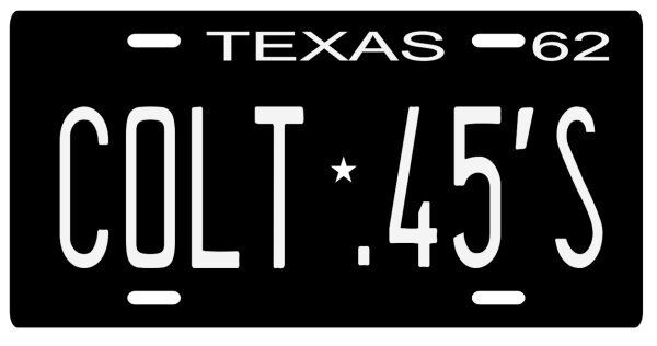 Houston Colt .45's now Astros Texas 1962 License plate