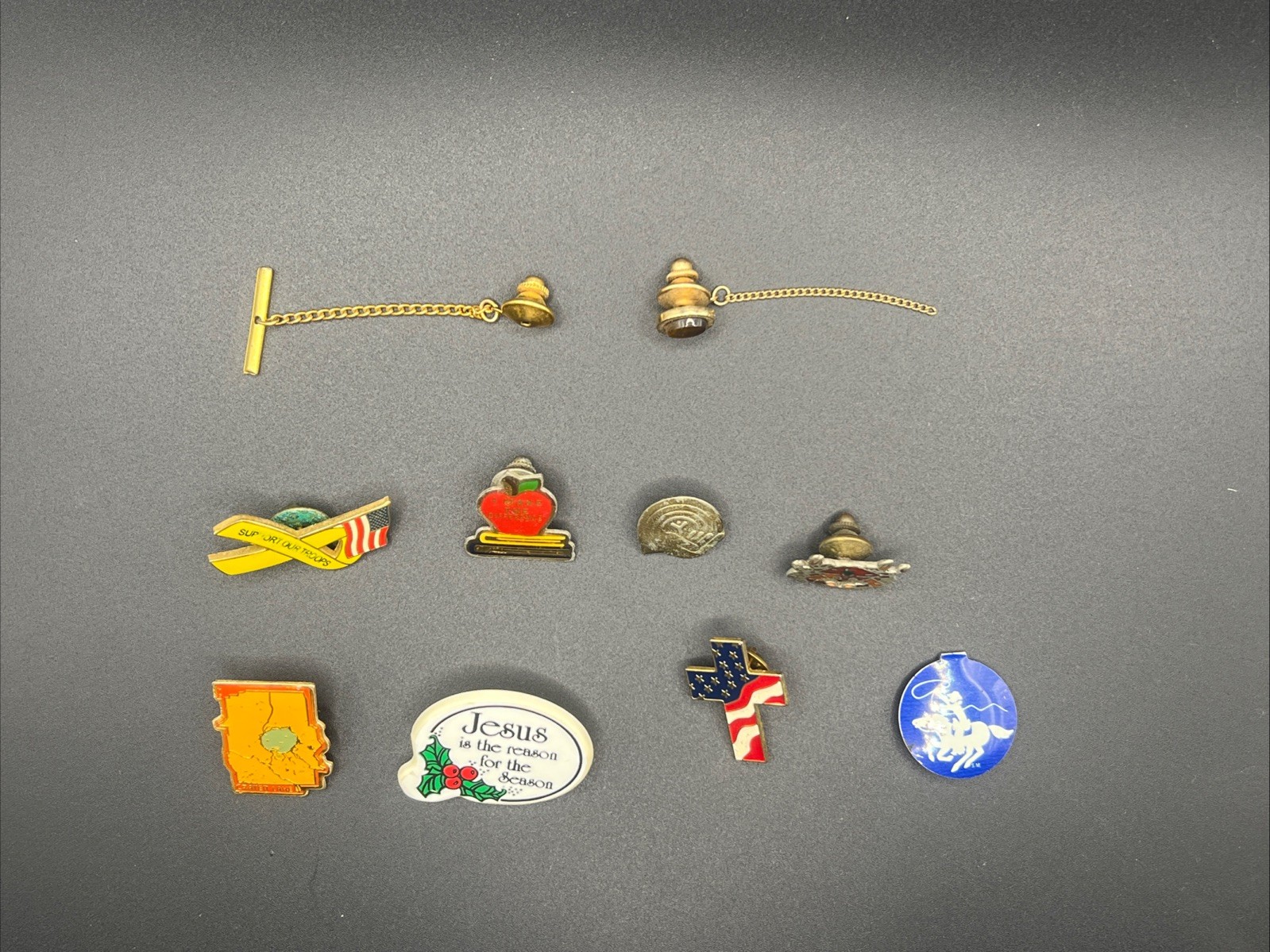Lot Of Misc Lapel Pins • Support Our Troops •  Crater Lake • YMCA • Teacher