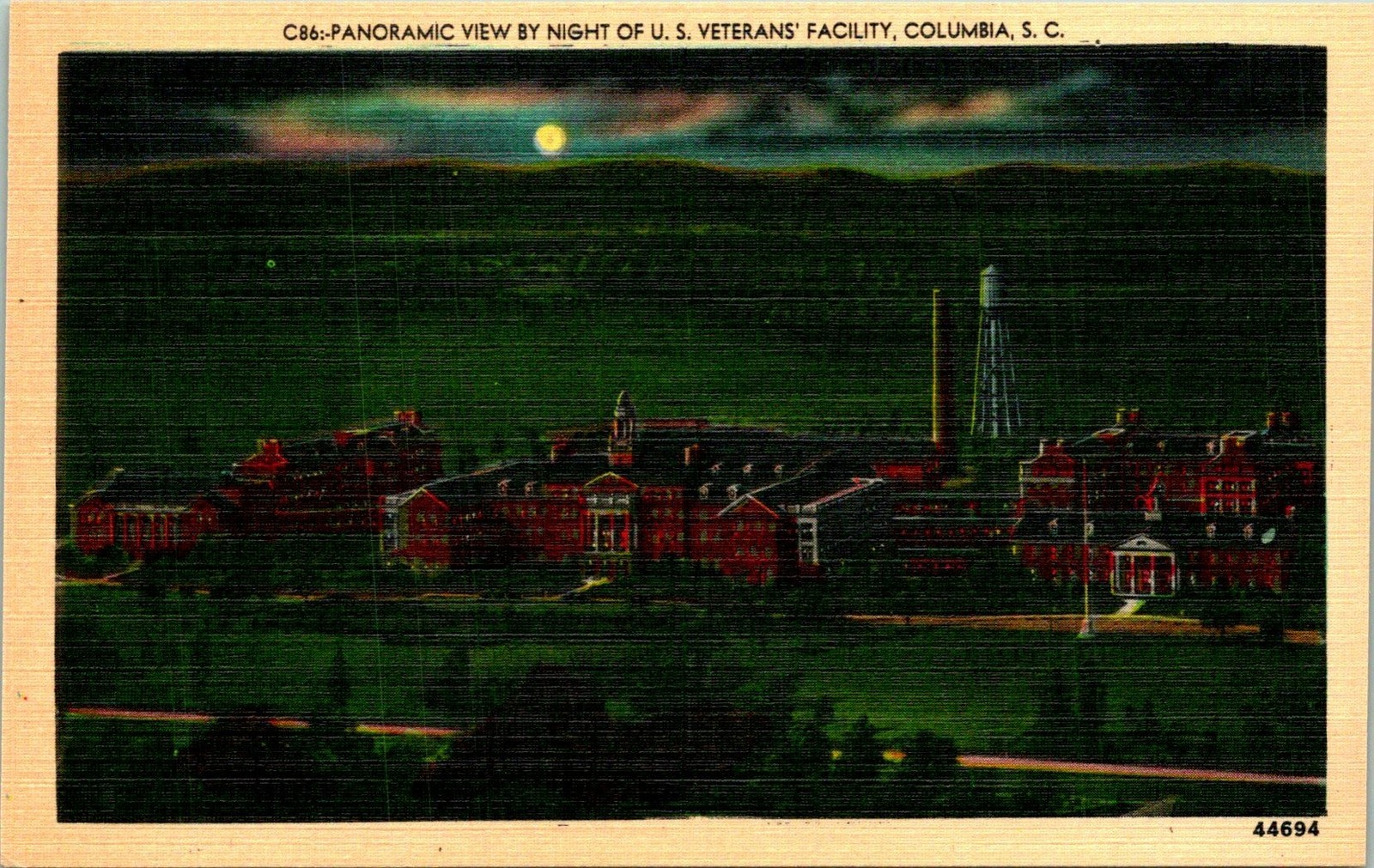 Columbia SC Panoramic View Night US Veterans' Facility Postcard unused (18462) Columbia SC Panoramic View Night US Veterans' Facility Postcard unused (18462)